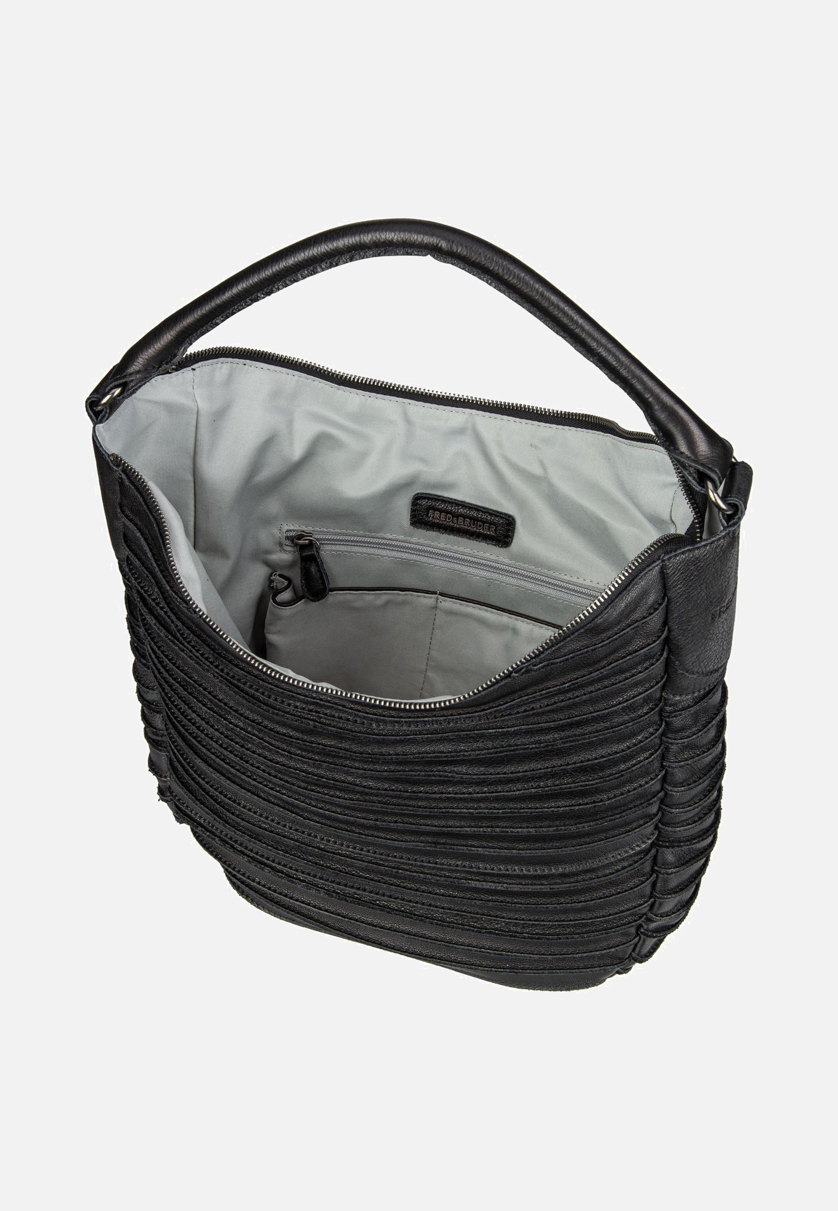 Fredsbruder Riffeltier S 961r Black Hobo Bag