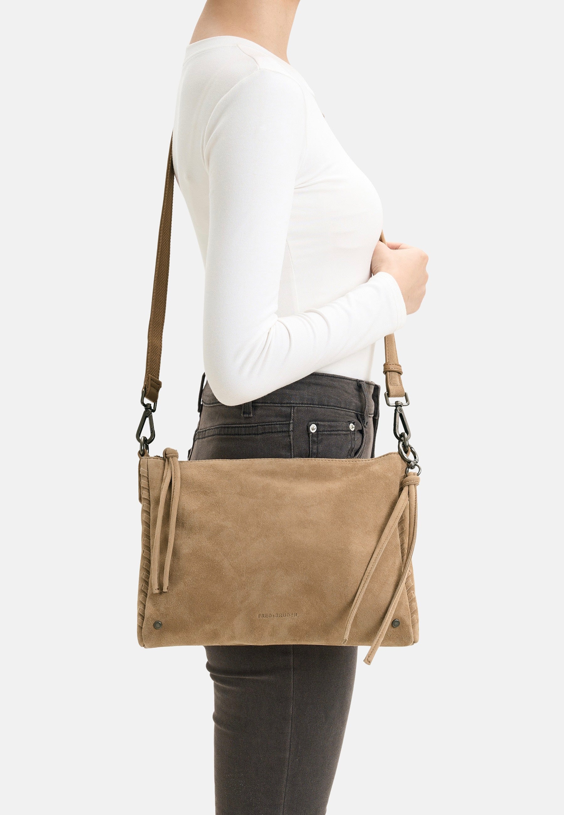 Fredsbruder Whipstitch Soul Crossbag Dark Sand Crossbody Bag