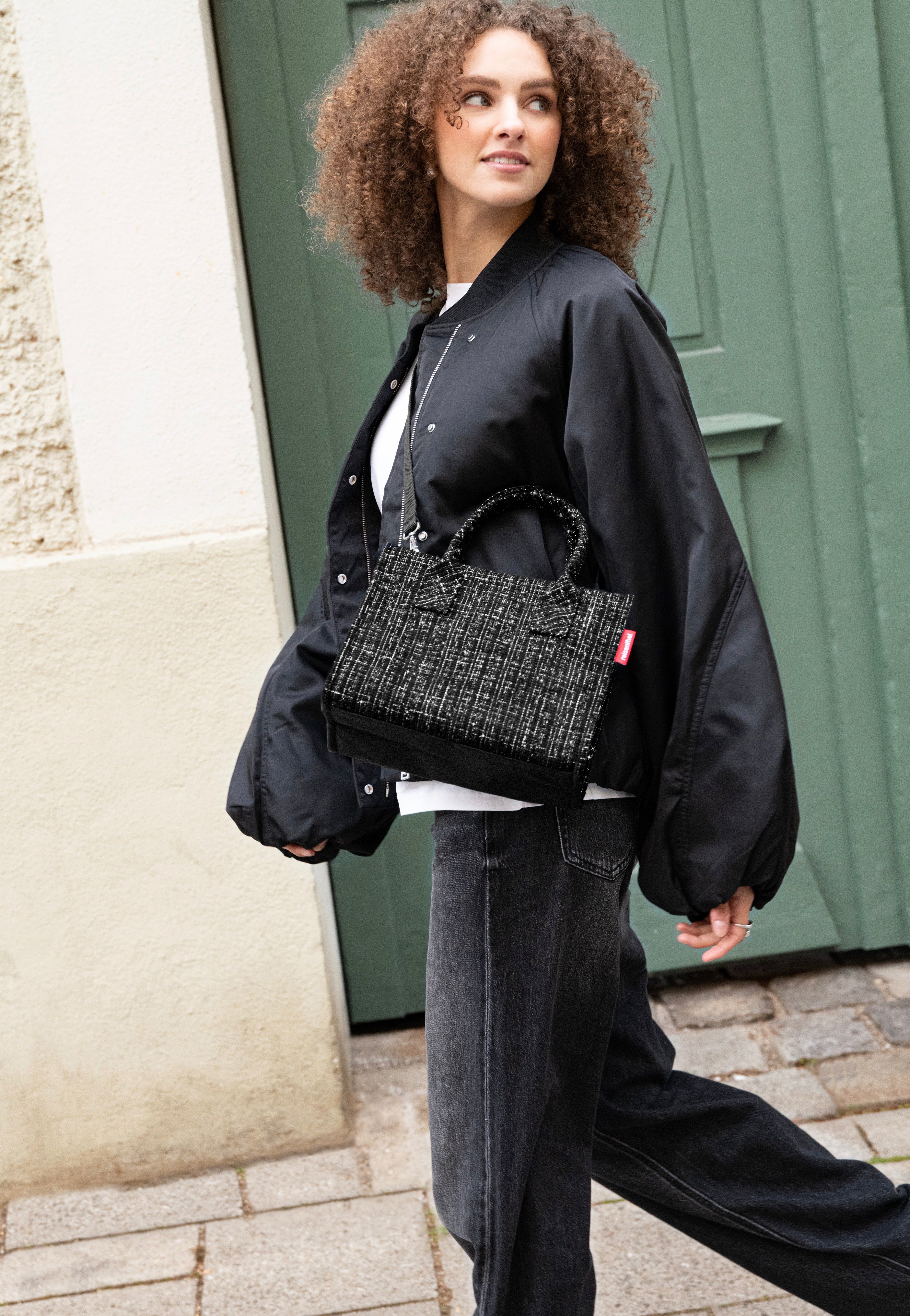 reisenthel Daily Shopper XS Bouclé Black Tote Bag