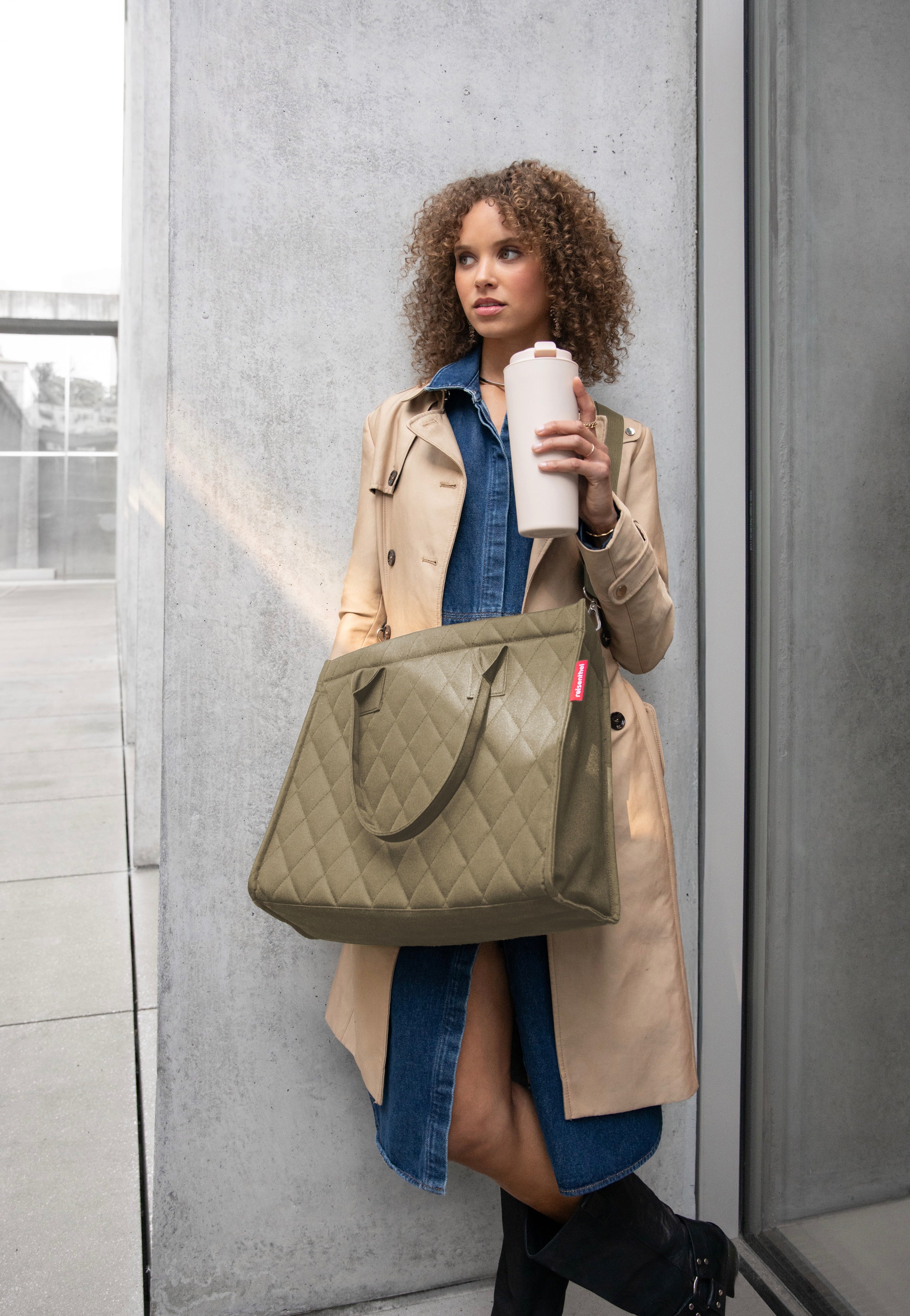 reisenthel Daily Shopper Business Rhombus Olive Shopper
