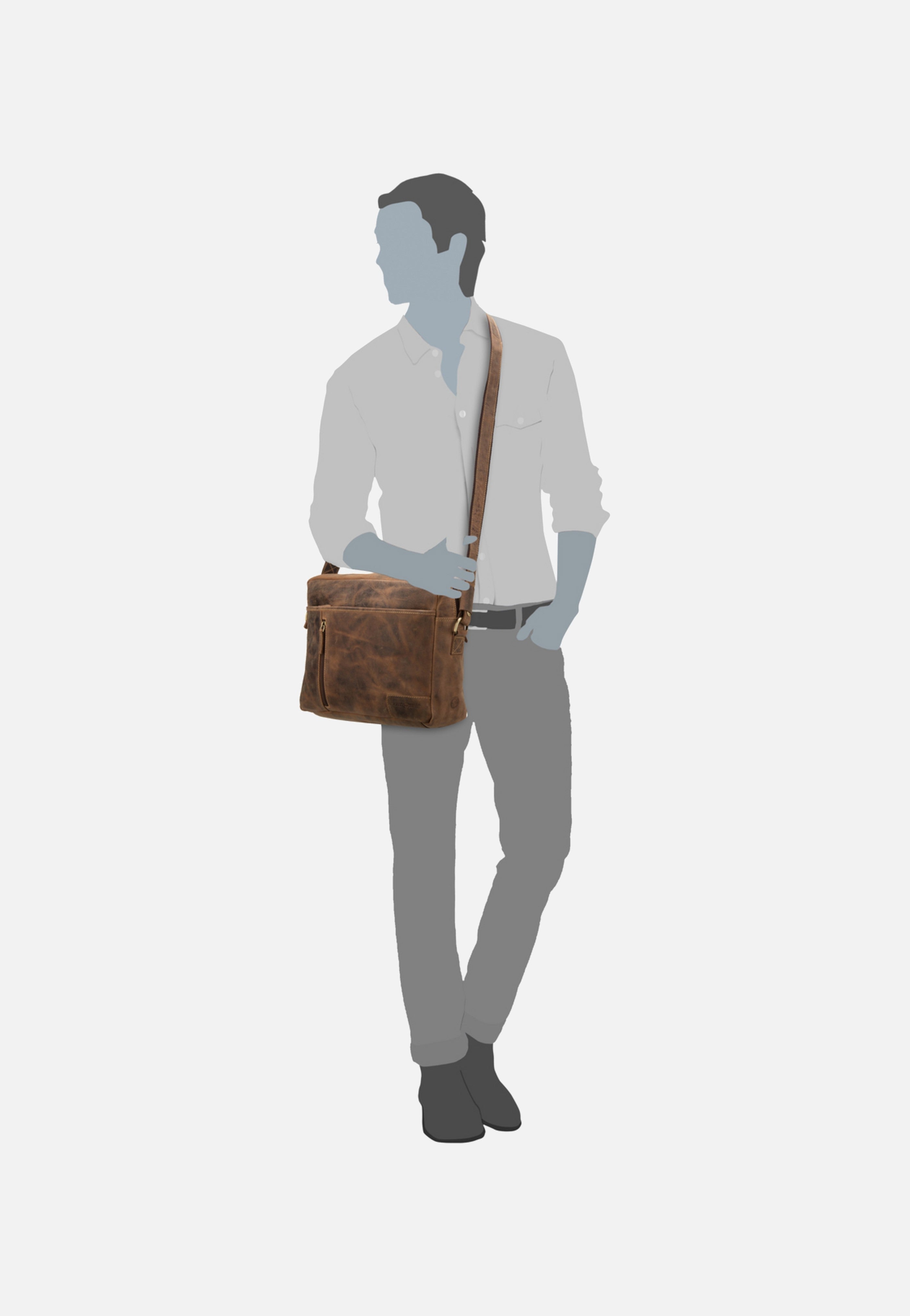 Greenburry - Vintage 1653 Reporter Bag Sattelbraun - Crossbody Bag | Men-Image