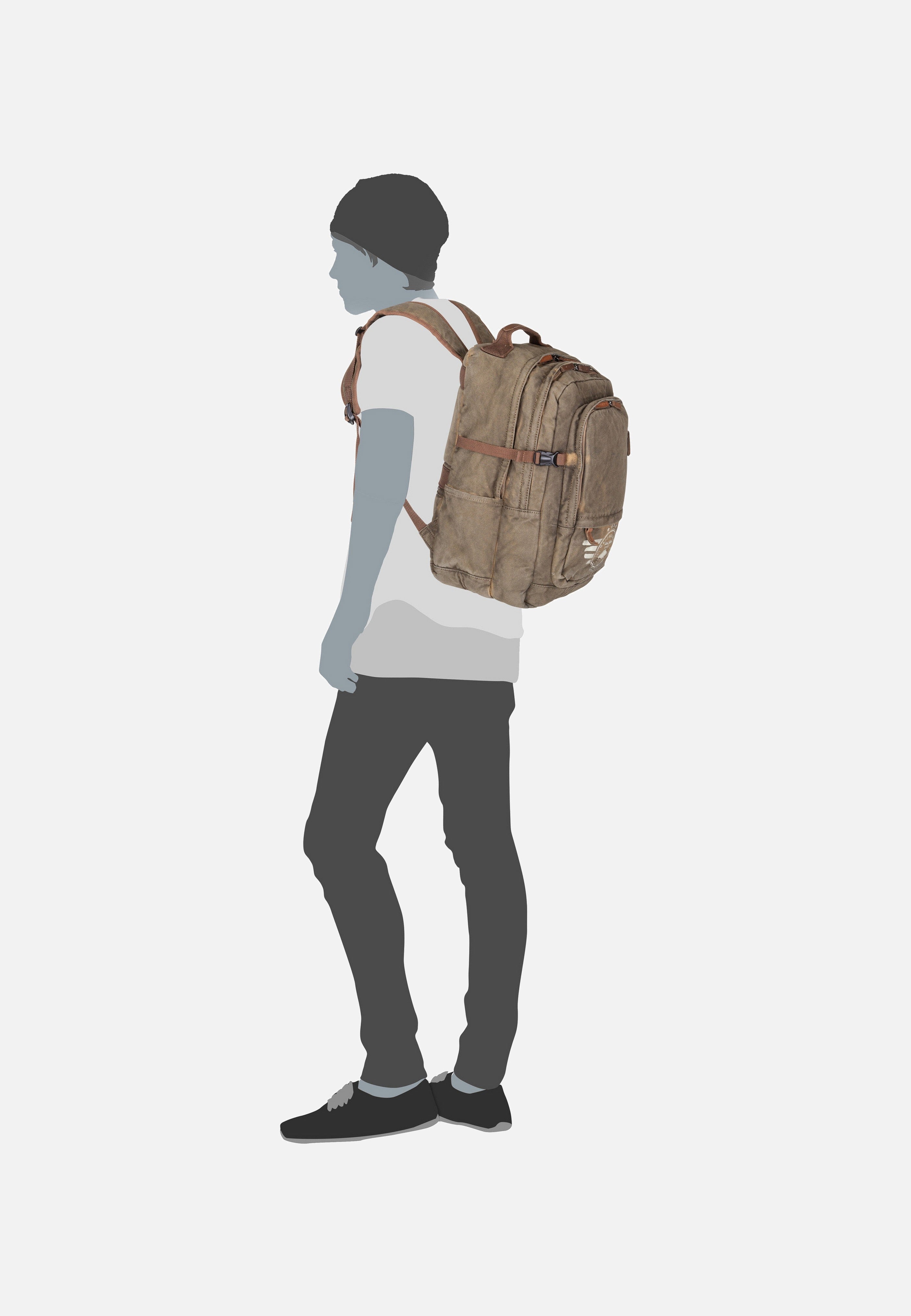 Greenburry - Vintage Aviator Harvard 5889 Khaki - Backpack | Neutral-Image