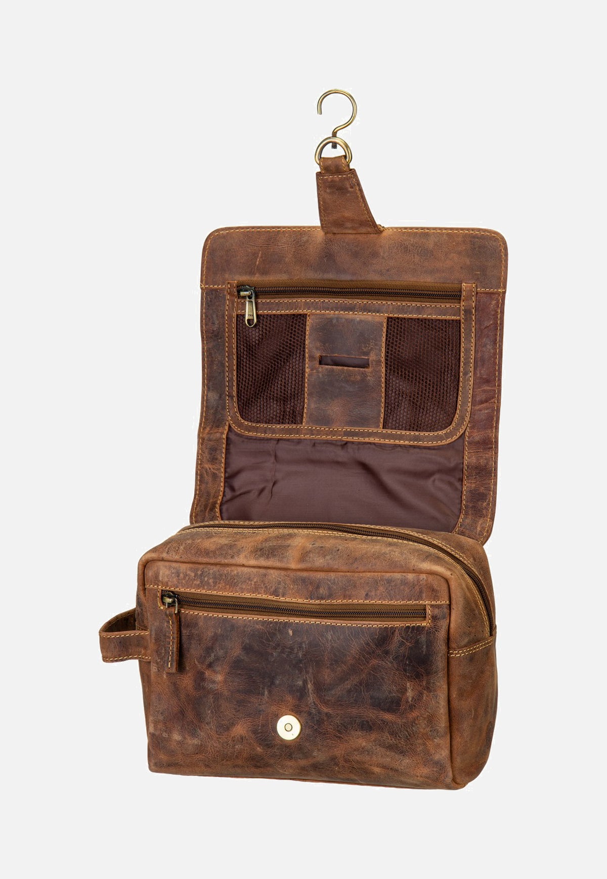 Greenburry Vintage 1737M Leder Sattelbraun Bolsa de aseo