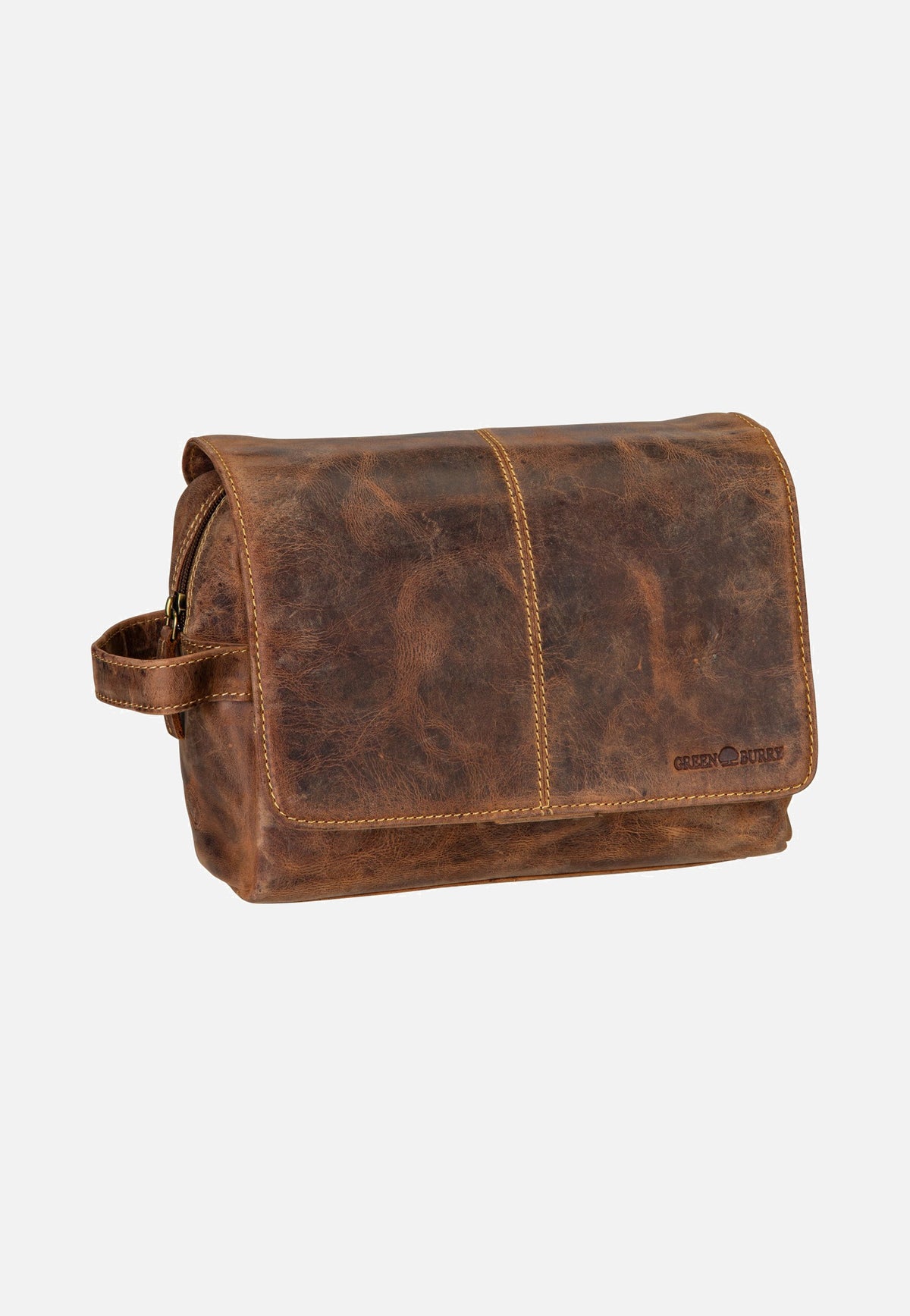 Greenburry Vintage 1737M Leder Sattelbraun Bolsa de aseo