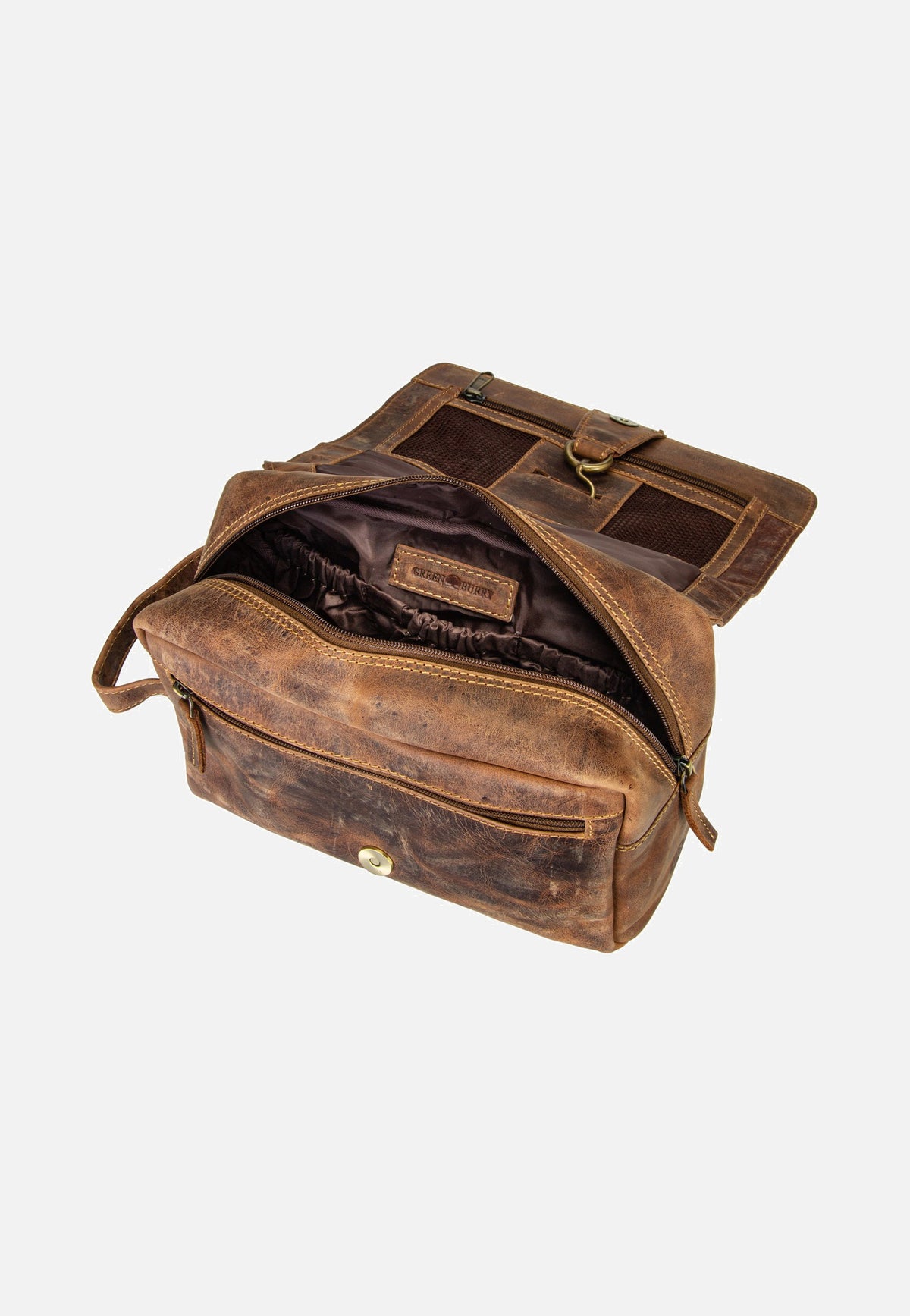 Greenburry Vintage 1737M Leder Sattelbraun Bolsa de aseo