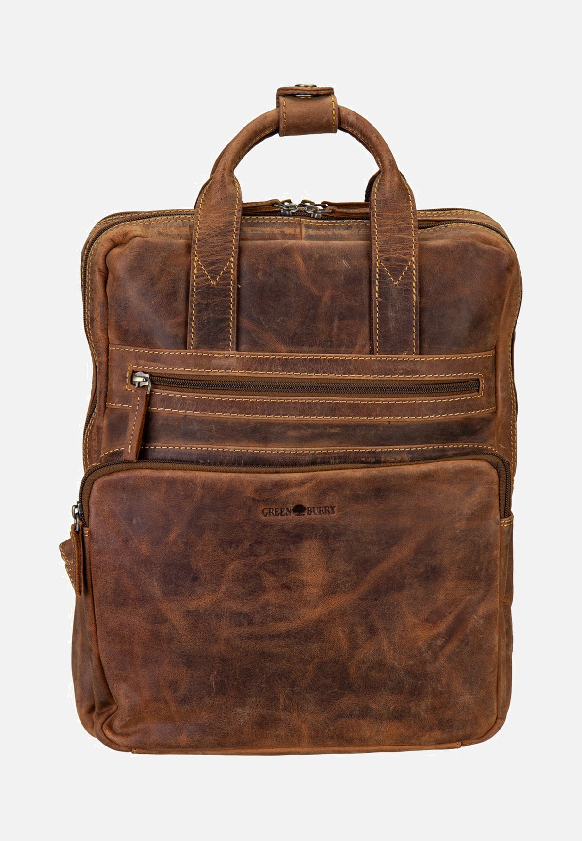 Greenburry Vintage Leder Sattelbraun Backpack