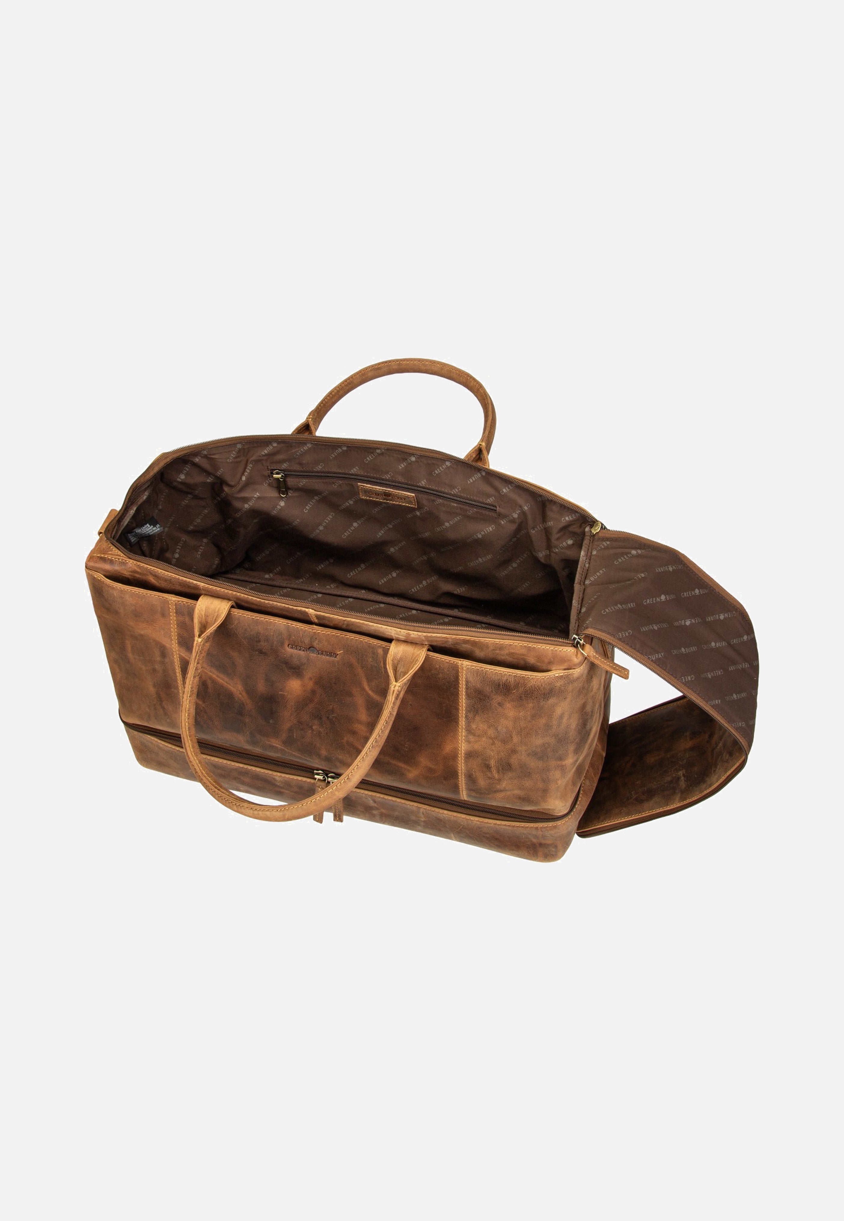 Greenburry Vintage Traveller Leder Sattelbraun Weekender
