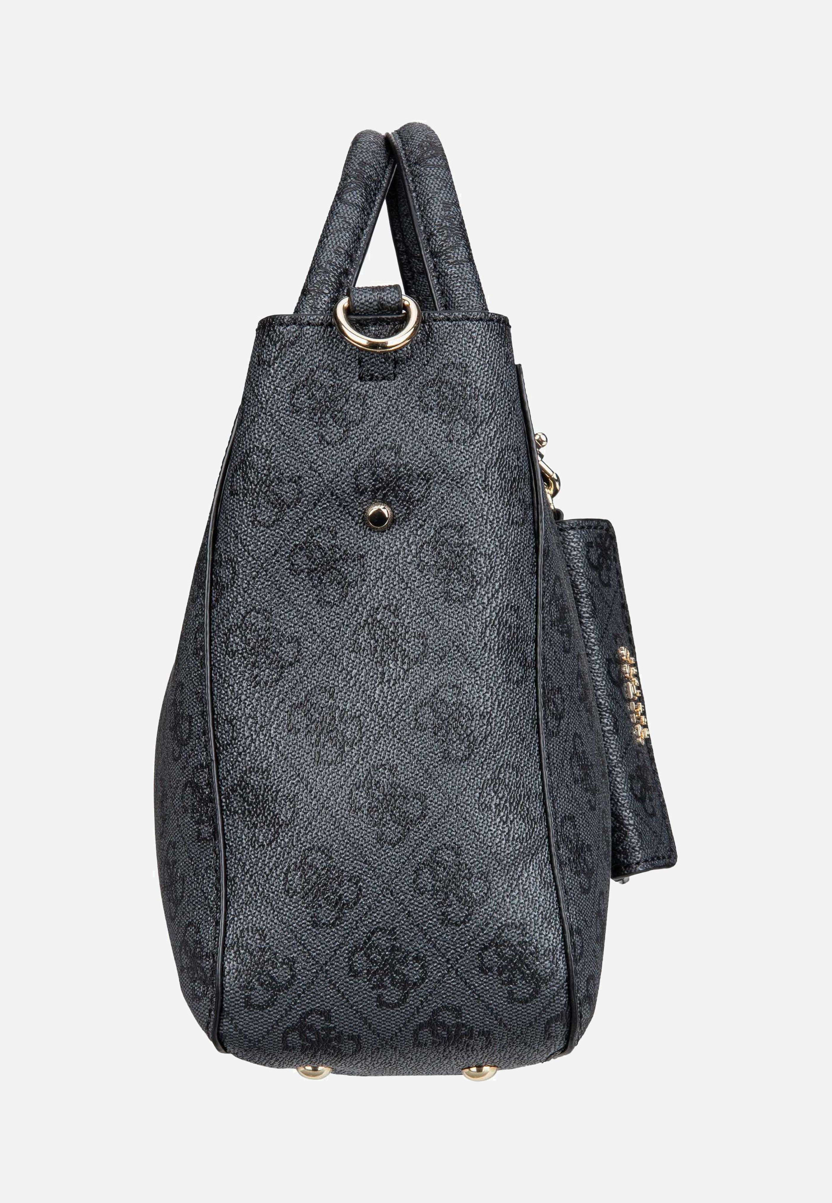 Guess - Brenton Small Girlfriend SAT 48050 Logo Coal - Handle Bag | Women-Image