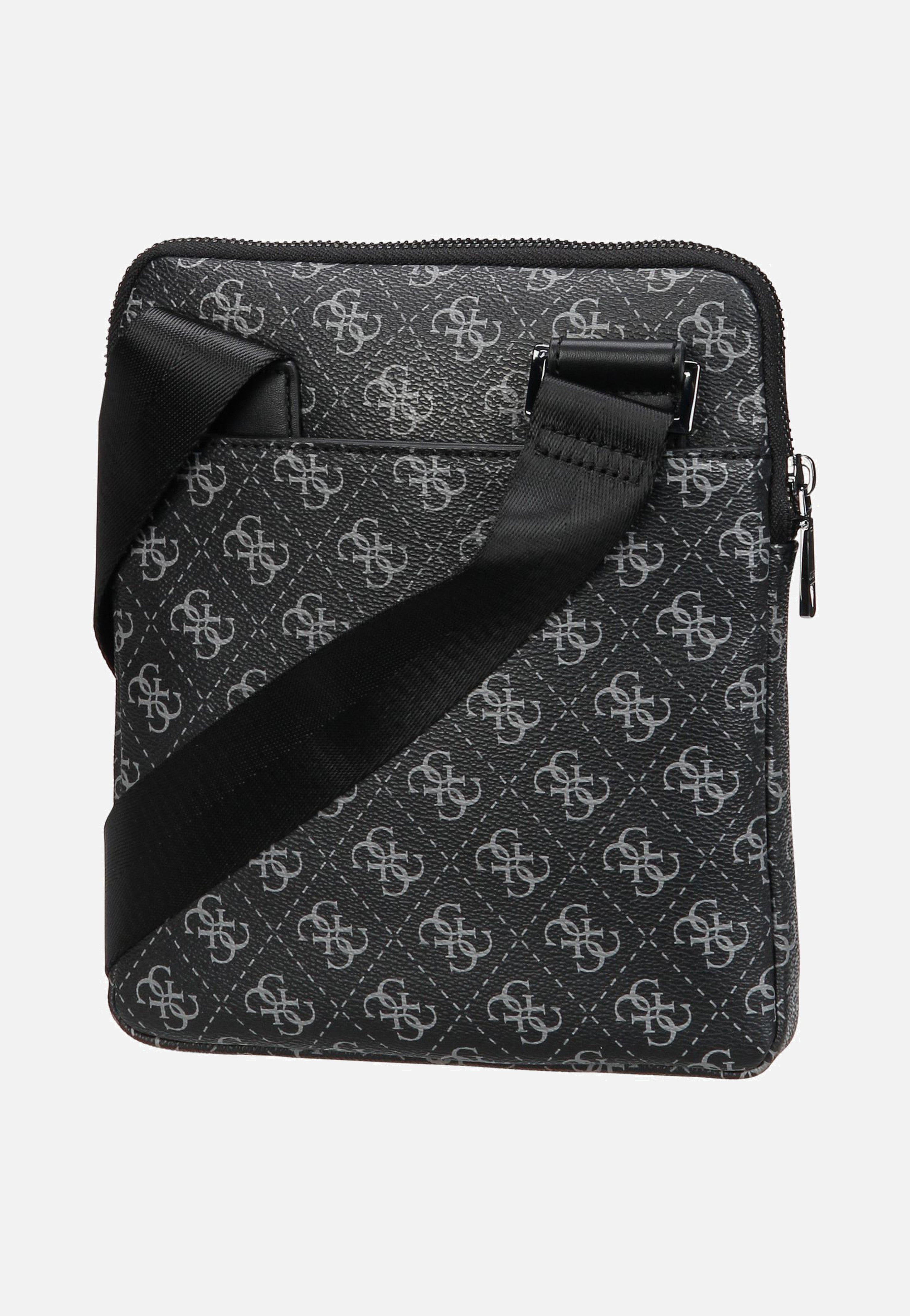 Guess - Milano Eco Grain Double Flat Dark Black - Shoulder Bag | Men-Image