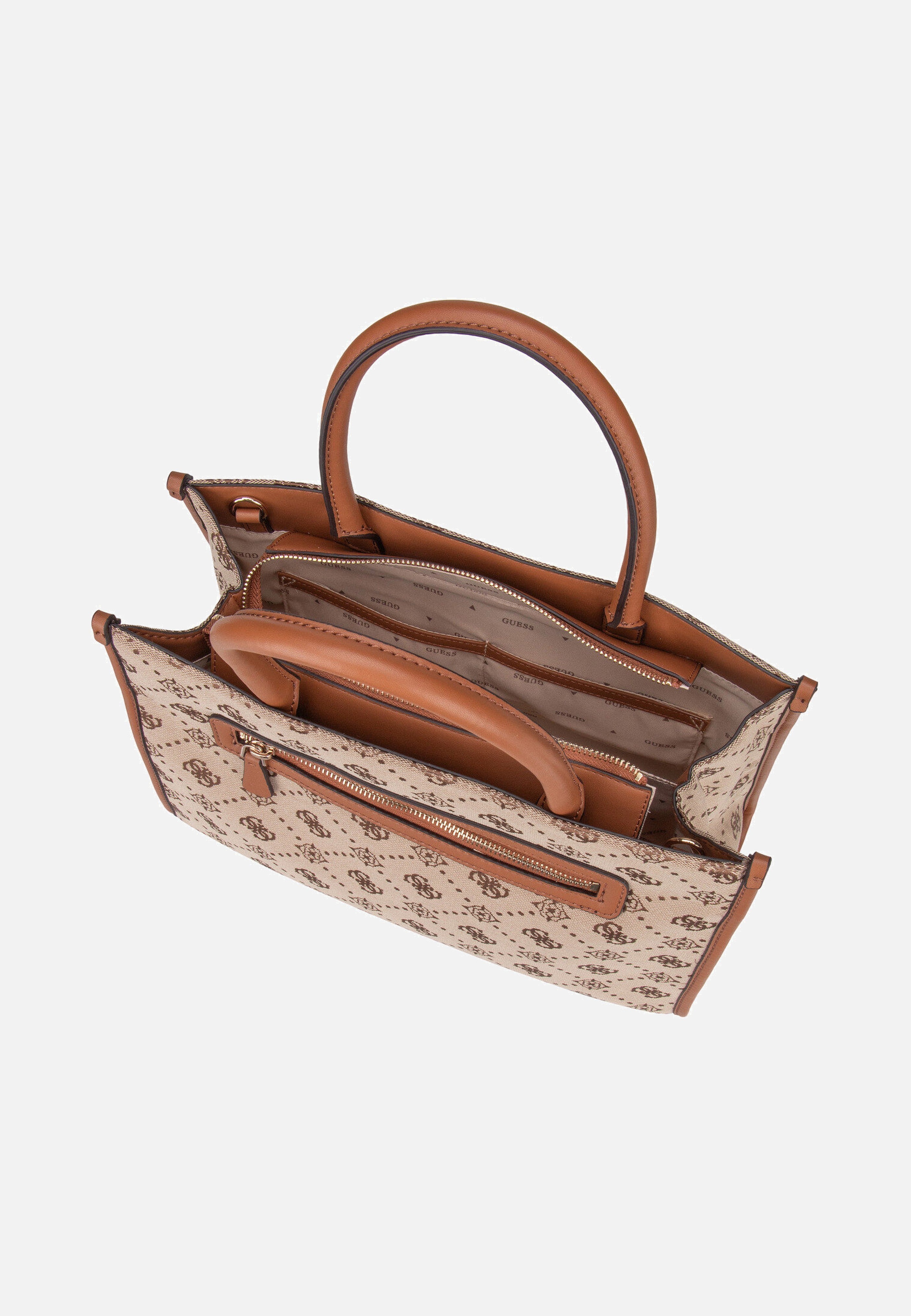 Guess - Neda 2 Comp TO 54220 Logo Latte - Handle Bag | Women-Image