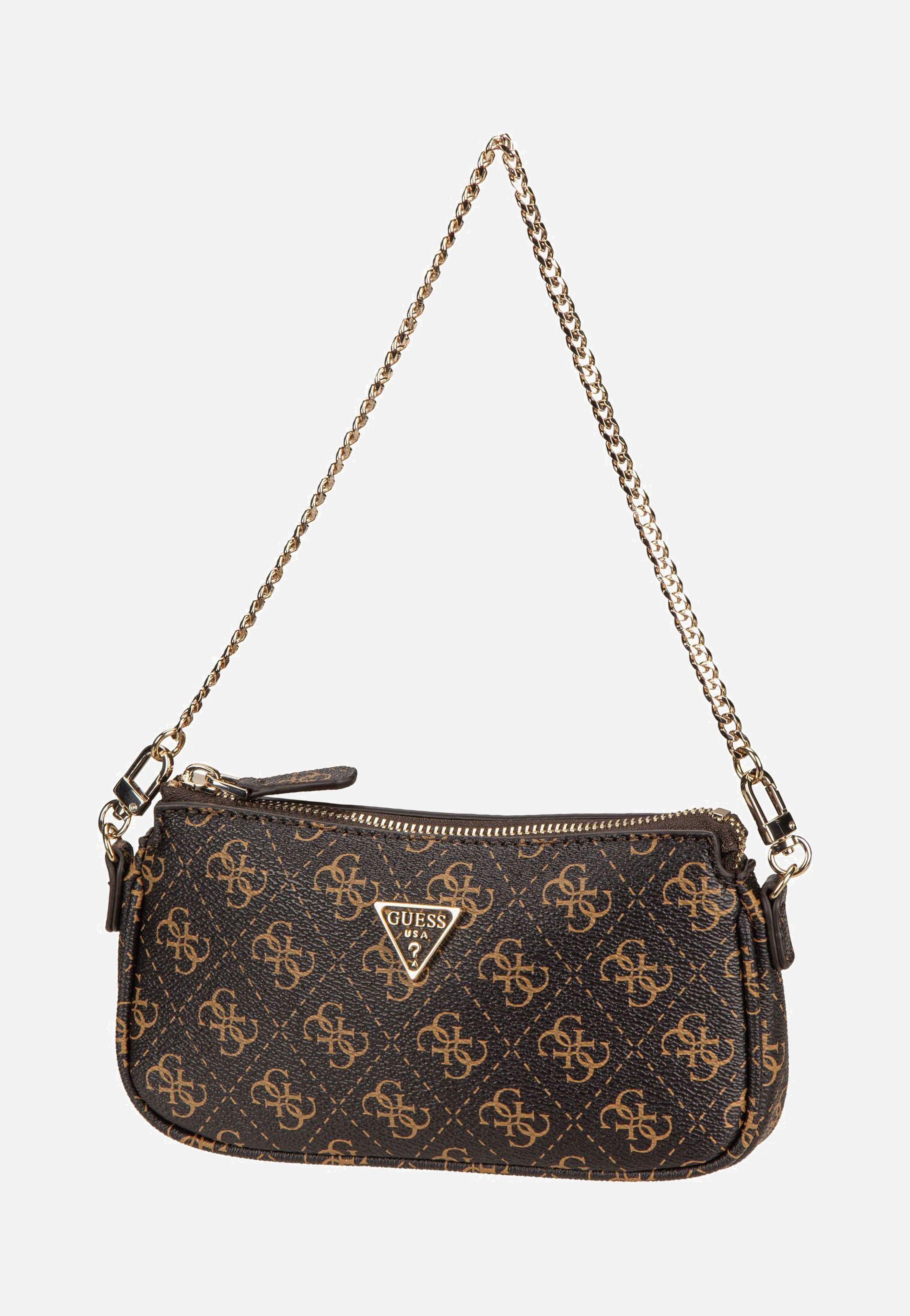 Guess Noelle II Double Pouch CB 72710 Logo Brown Crossbody Bag