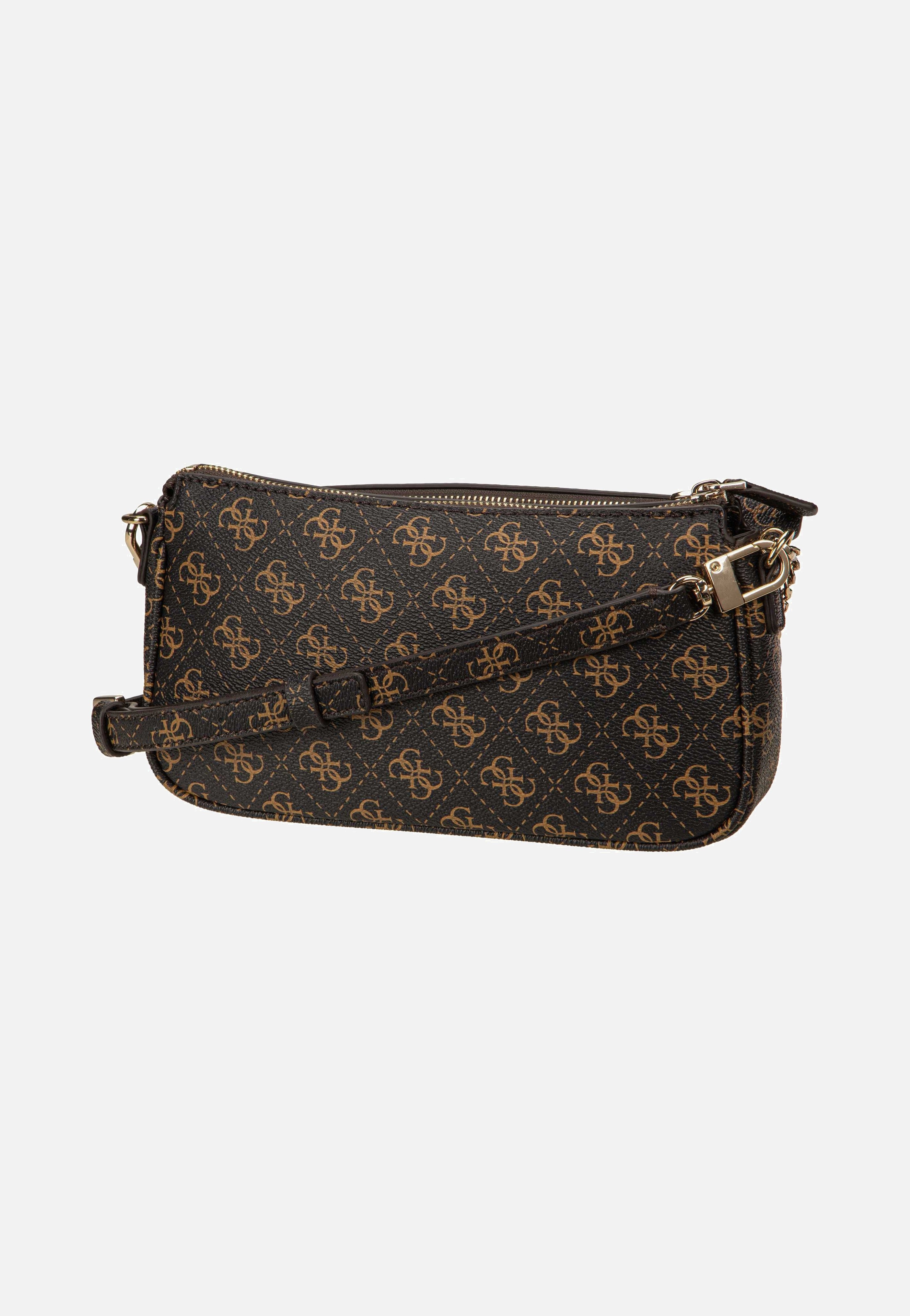 Guess Noelle II Double Pouch CB 72710 Logo Brown Crossbody Bag