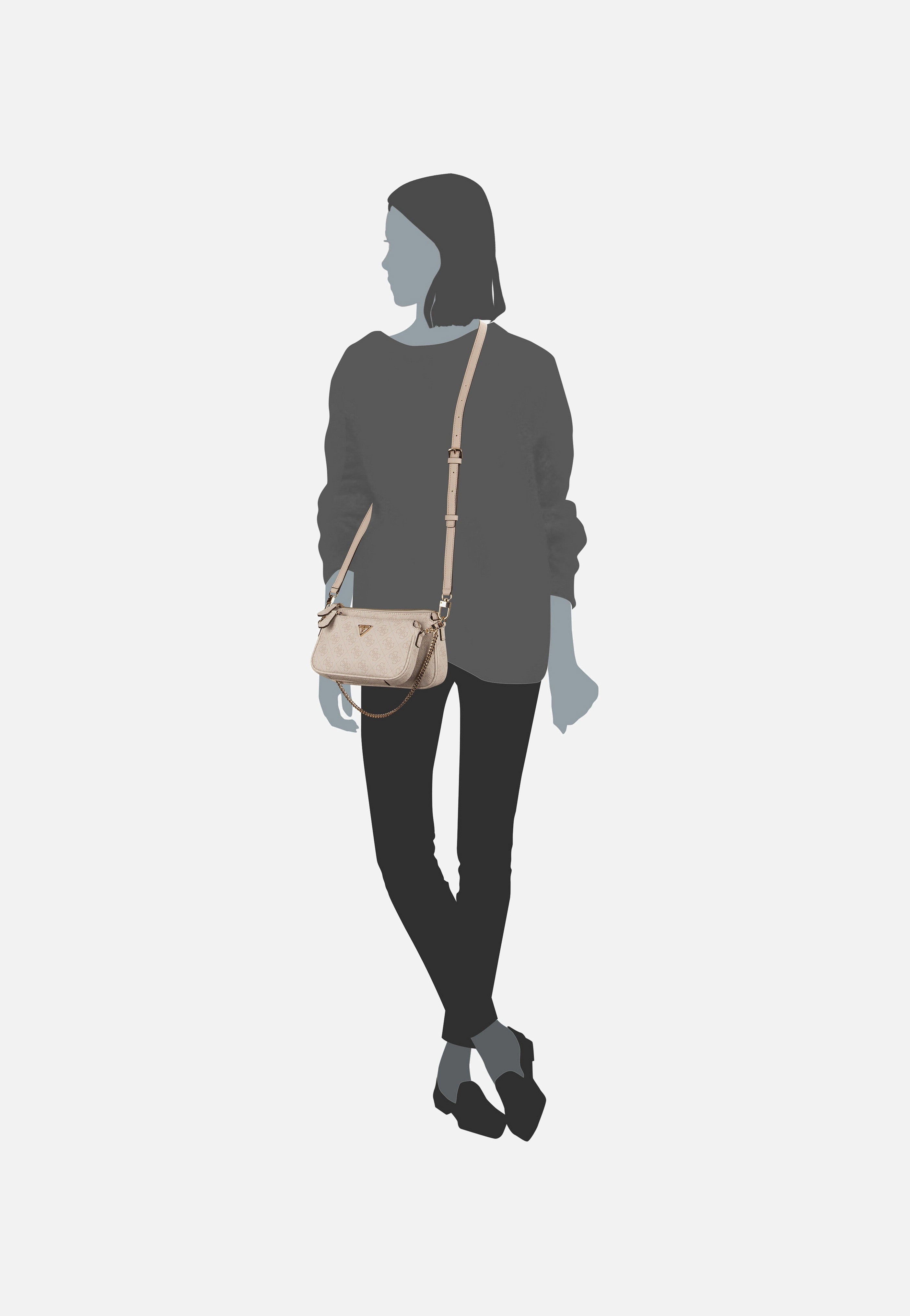 Guess - Noelle II Double Pouch CB 72710 Logo White - Crossbody Bag | Women-Image