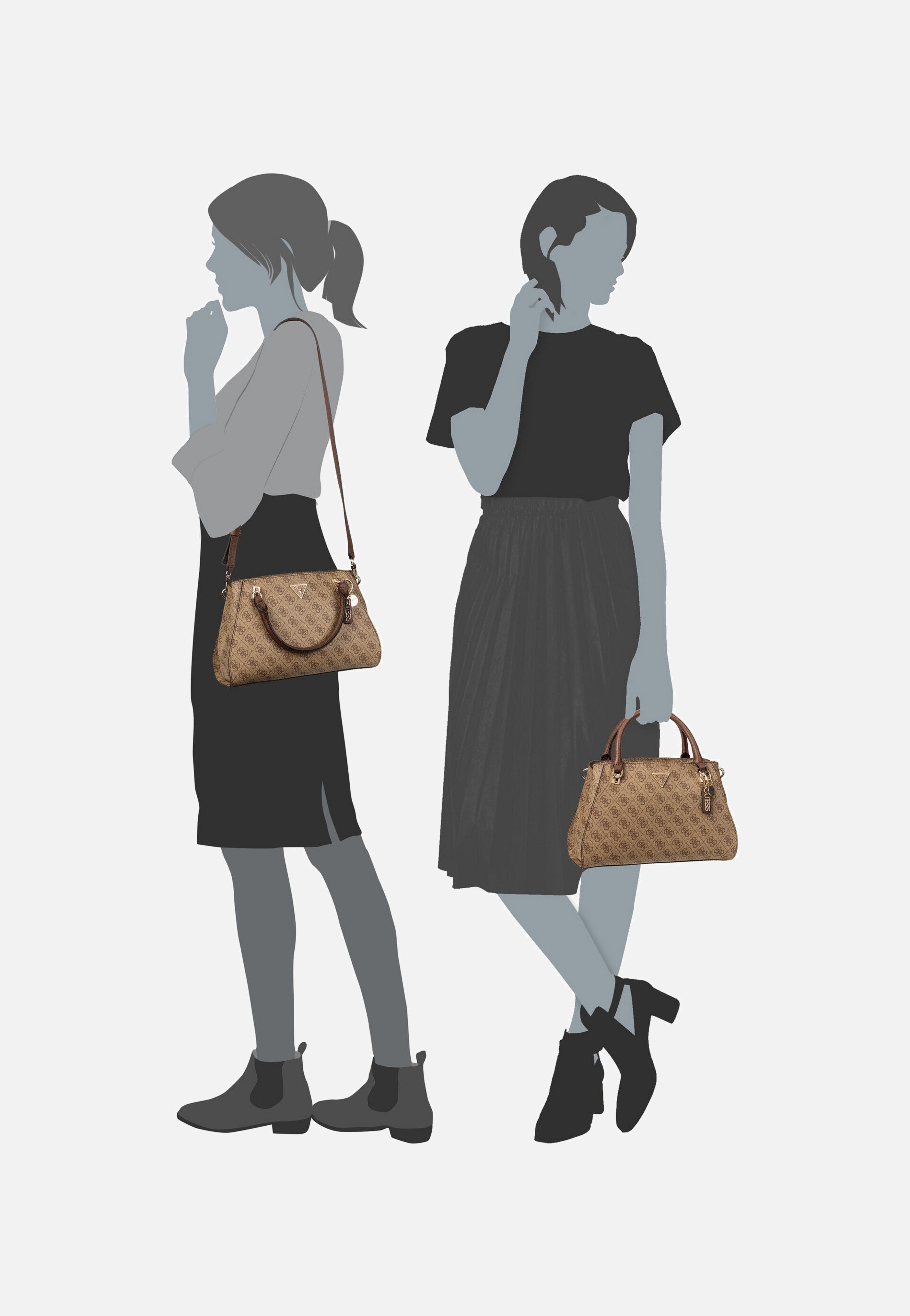 Guess - Noelle II Luxury SAT 72070 Logo Latte/Brown - Handle Bag | Women-Image