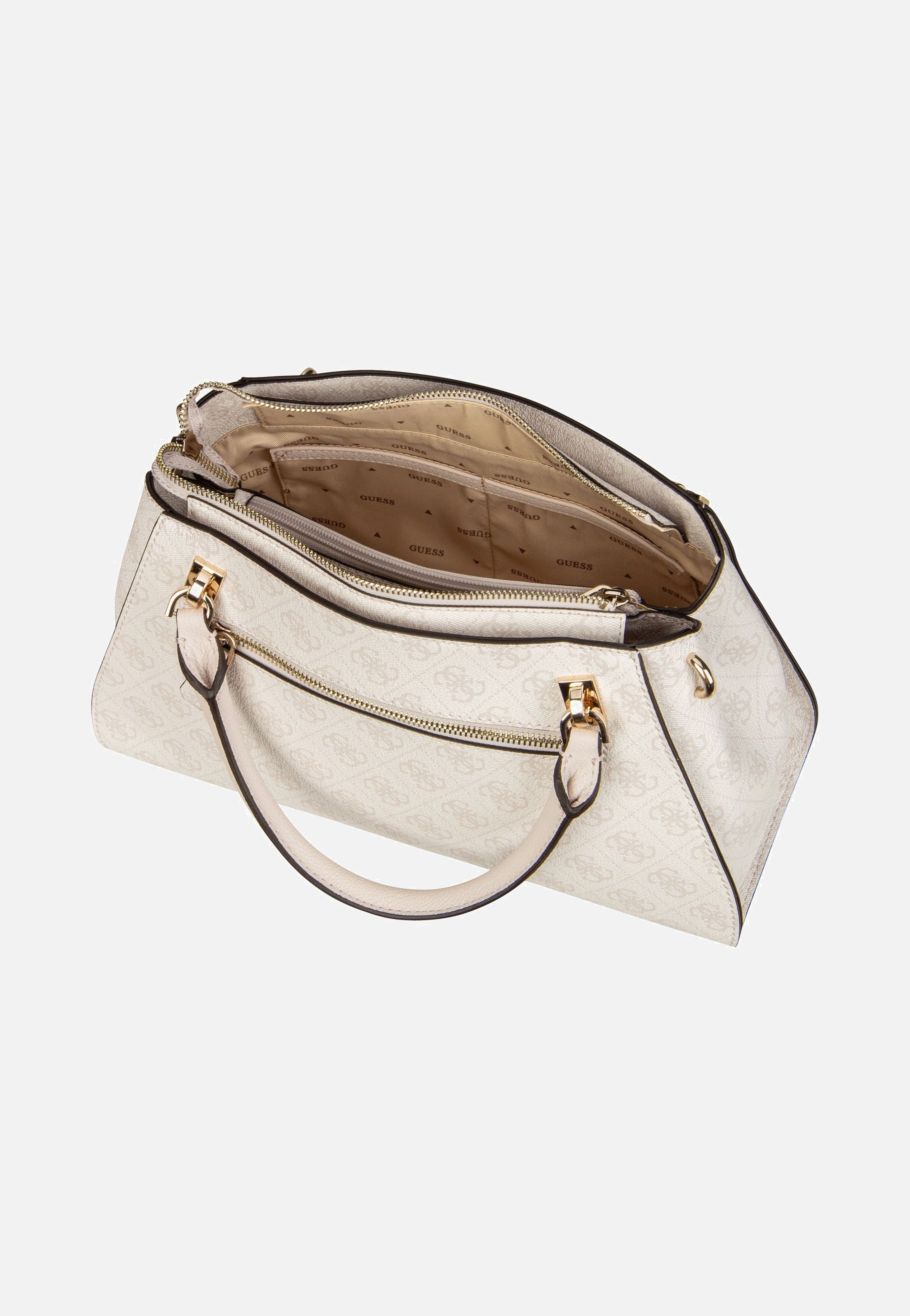 Guess - Noelle II Luxury SAT 72070 Logo White - Handle Bag | Women-Image