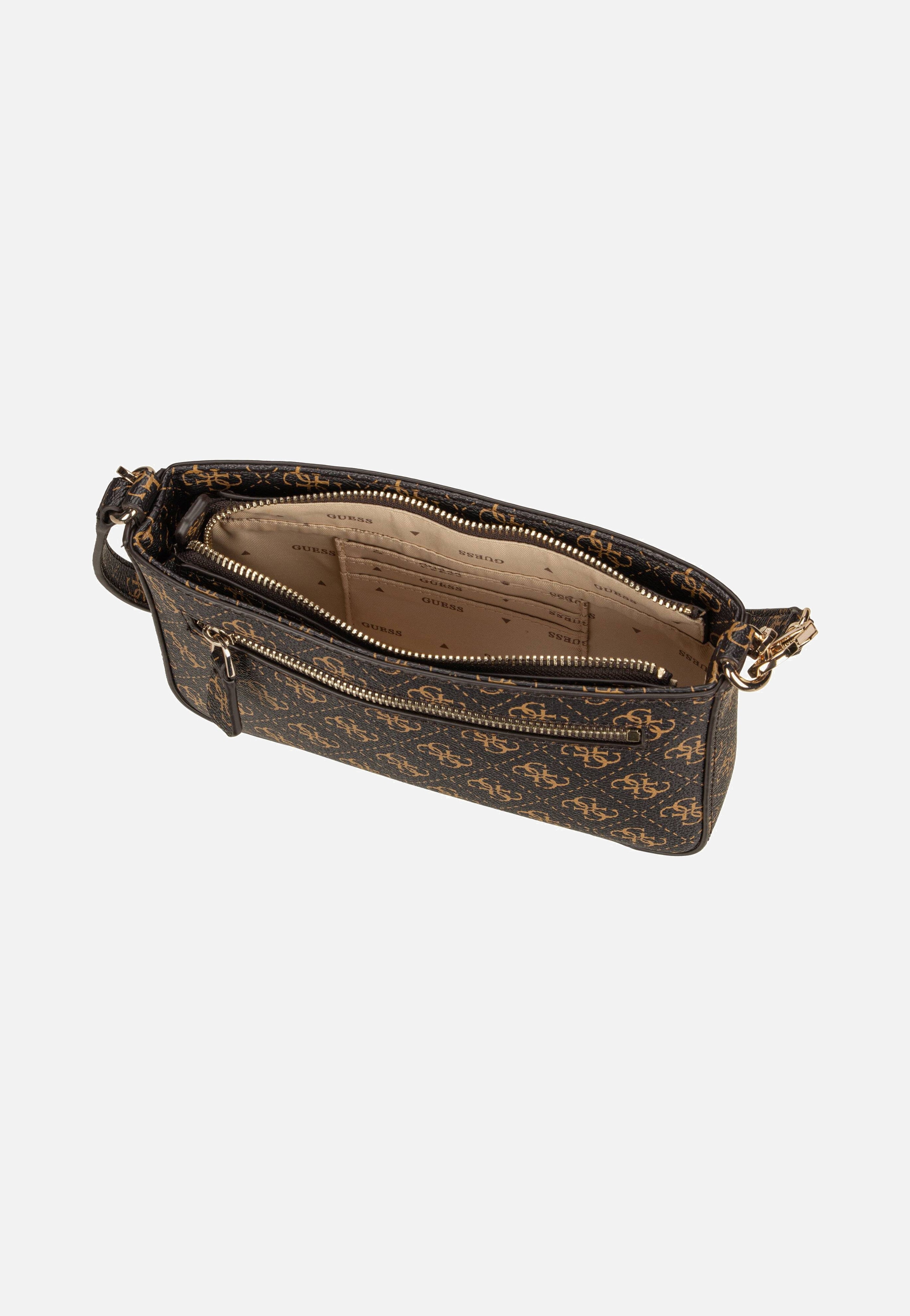Guess - Noelle II Mini Top Zip SHB 72720 Logo Brown - Shoulder Bag | Women-Image