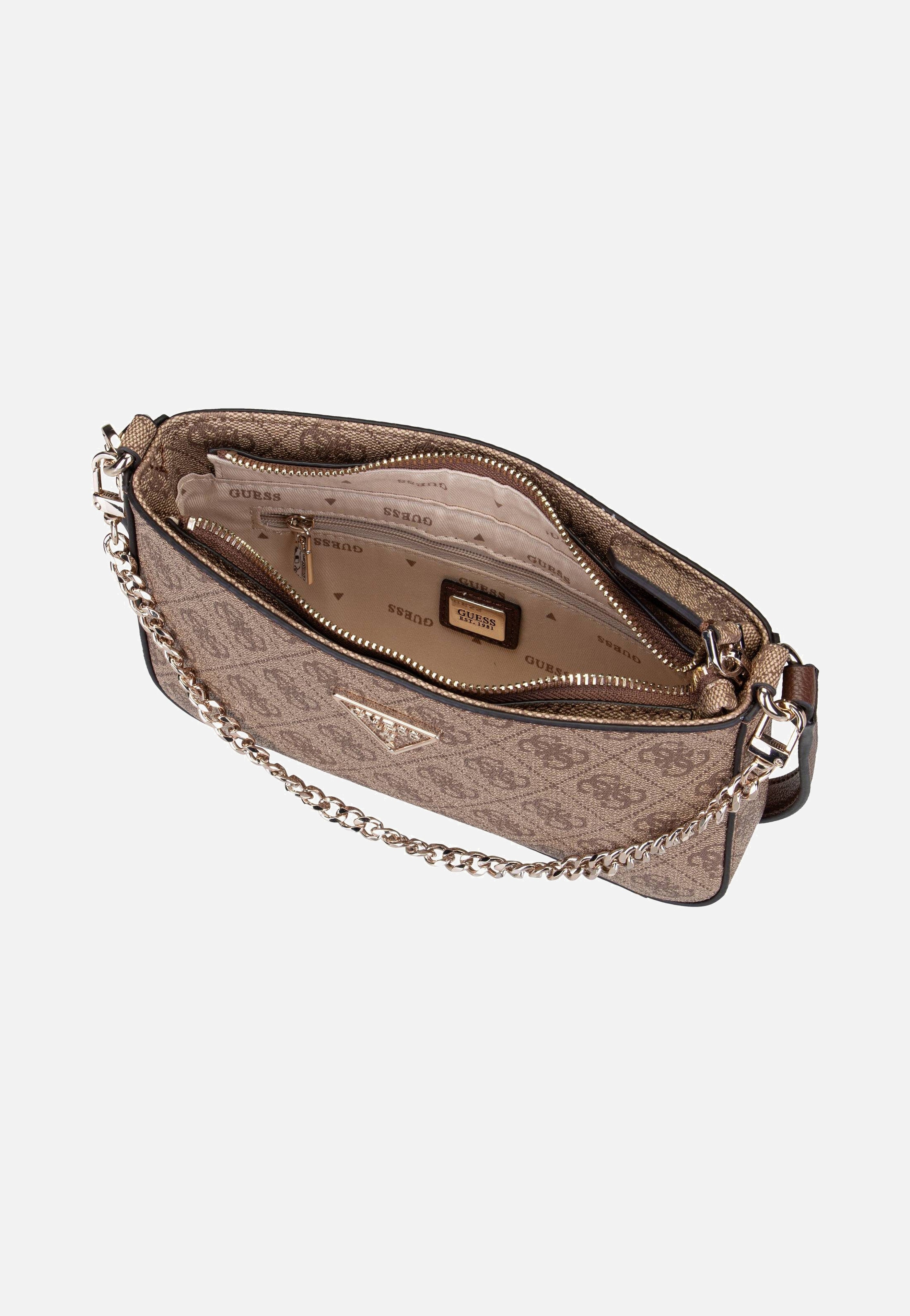 Guess - Noelle II Mini Top Zip SHB 72720 Logo Latte/Brown - Shoulder Bag | Women-Image