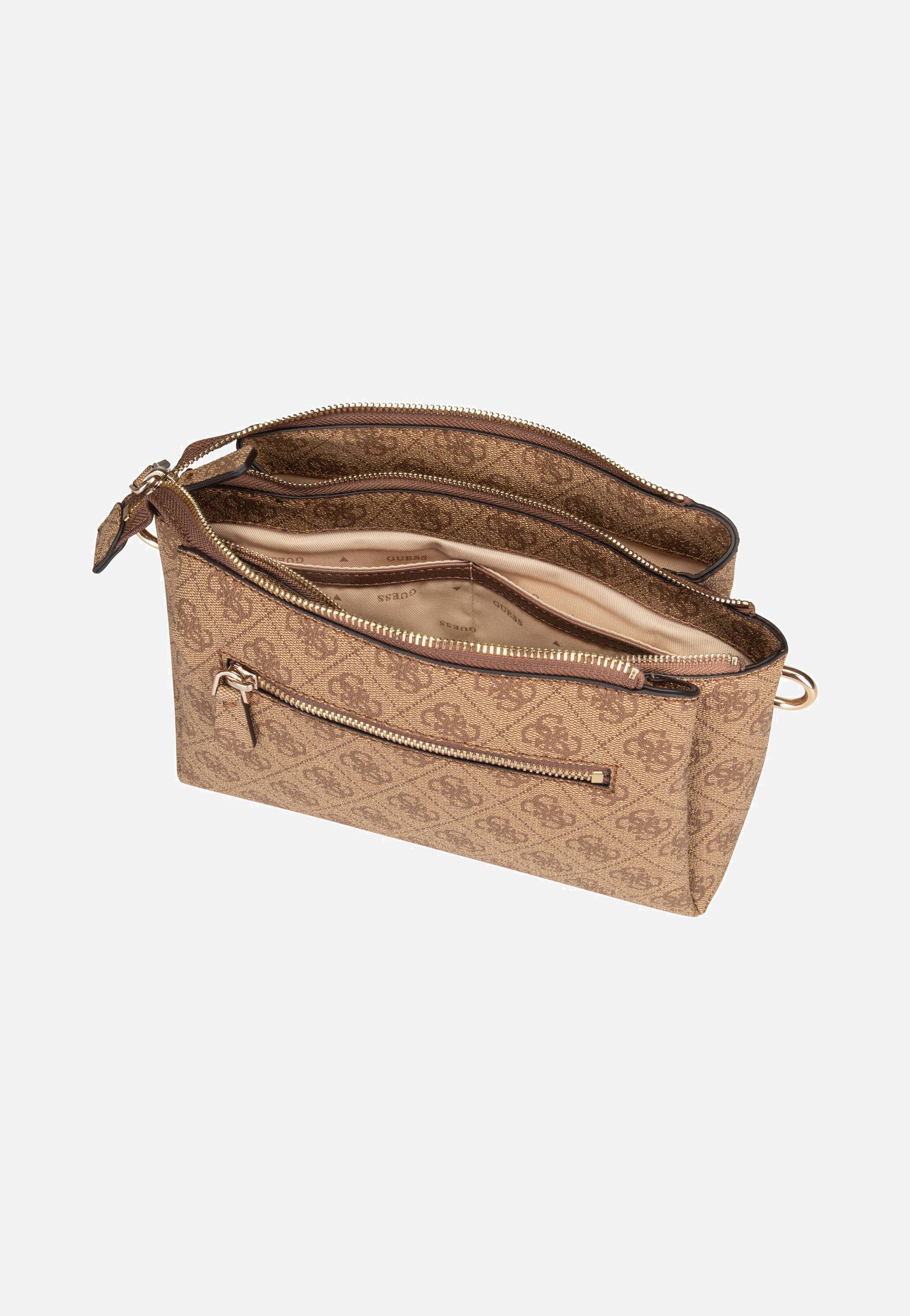 Guess - Noelle II Tri Comp CB 72120 Logo Latte/Brown - Crossbody Bag | Women-Image