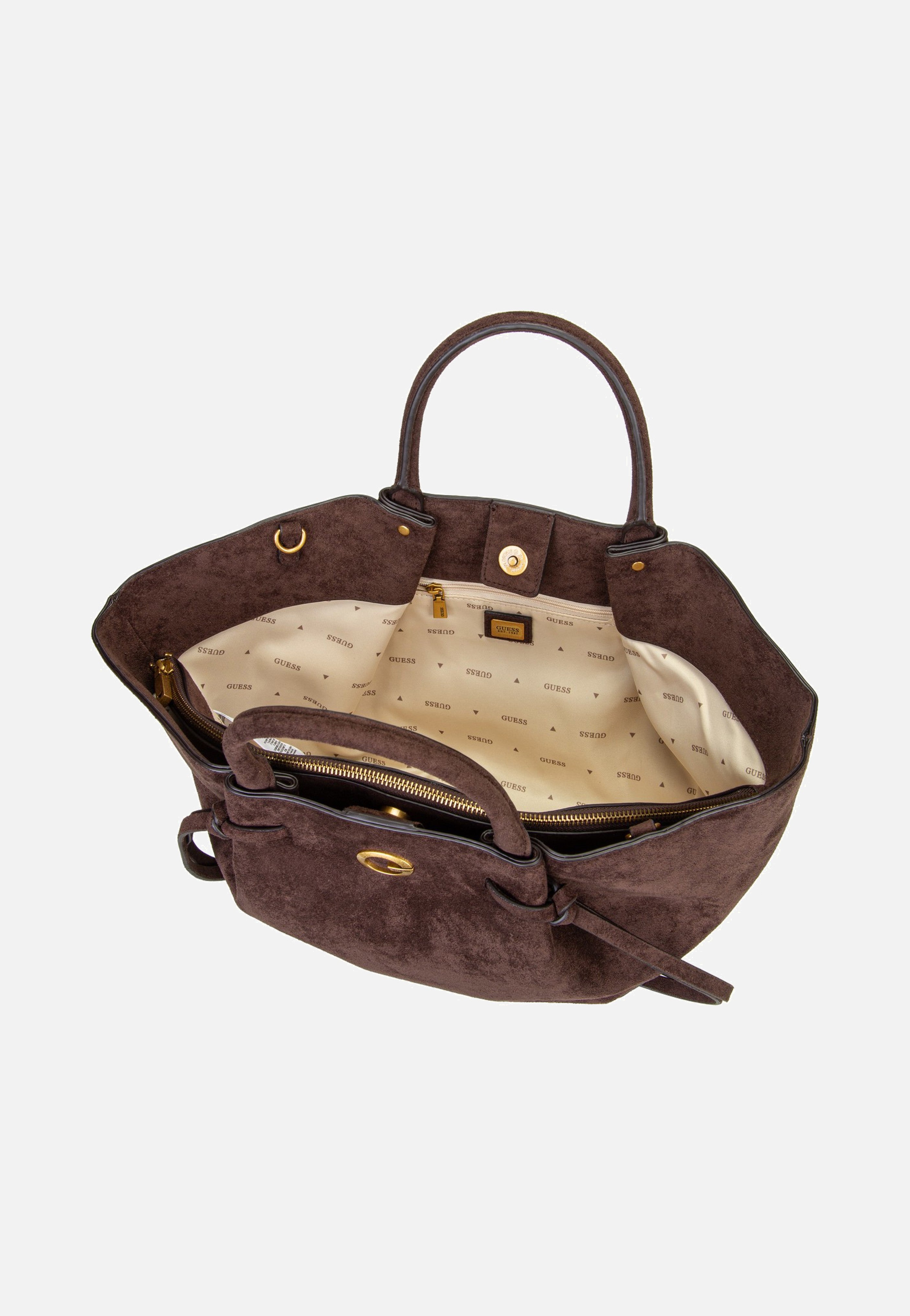 Guess Allegra Girlfriend Suede 37060 Espresso Borsa a tracolla