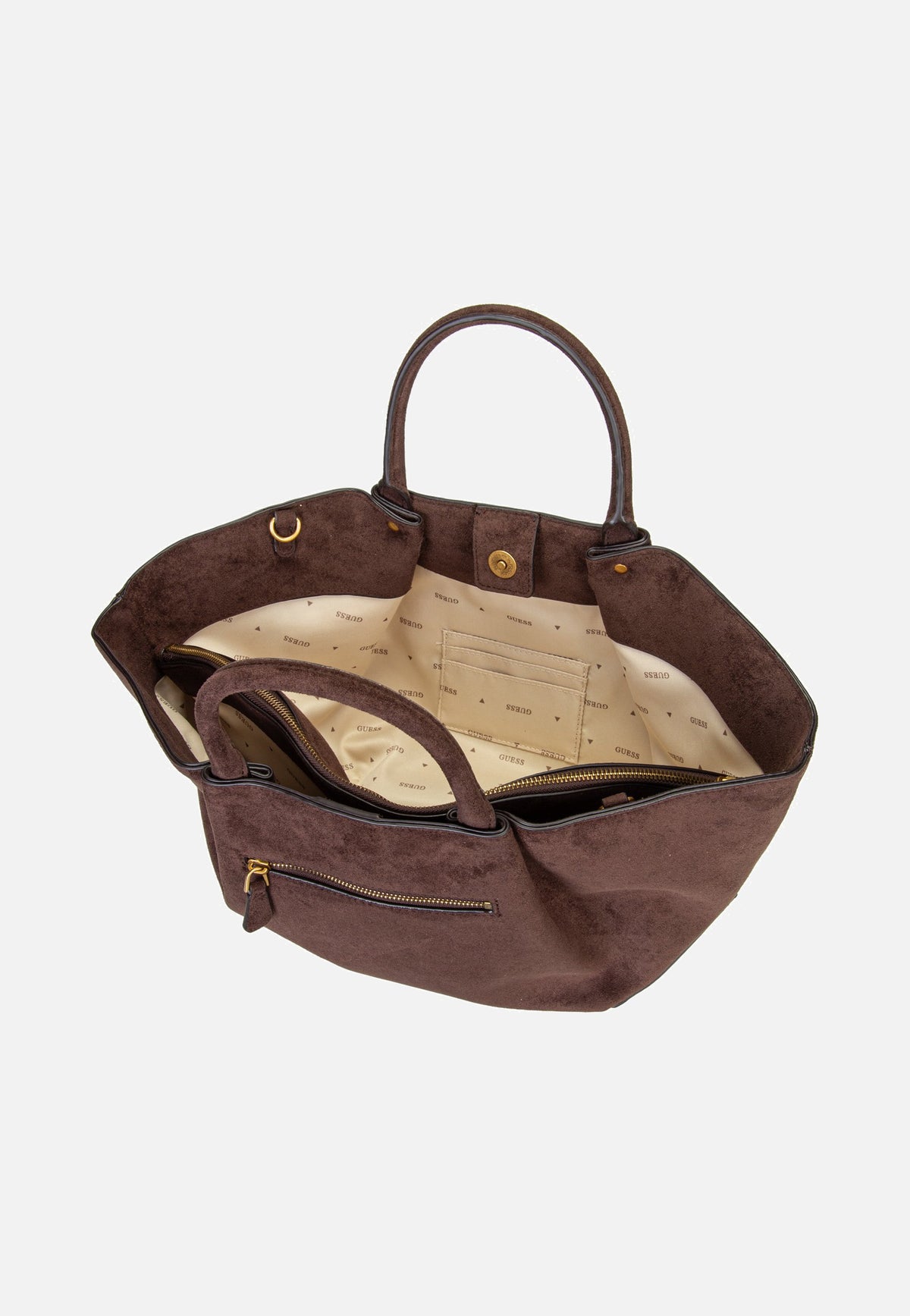 Guess Allegra Girlfriend Suede 37060 Espresso Borsa a tracolla