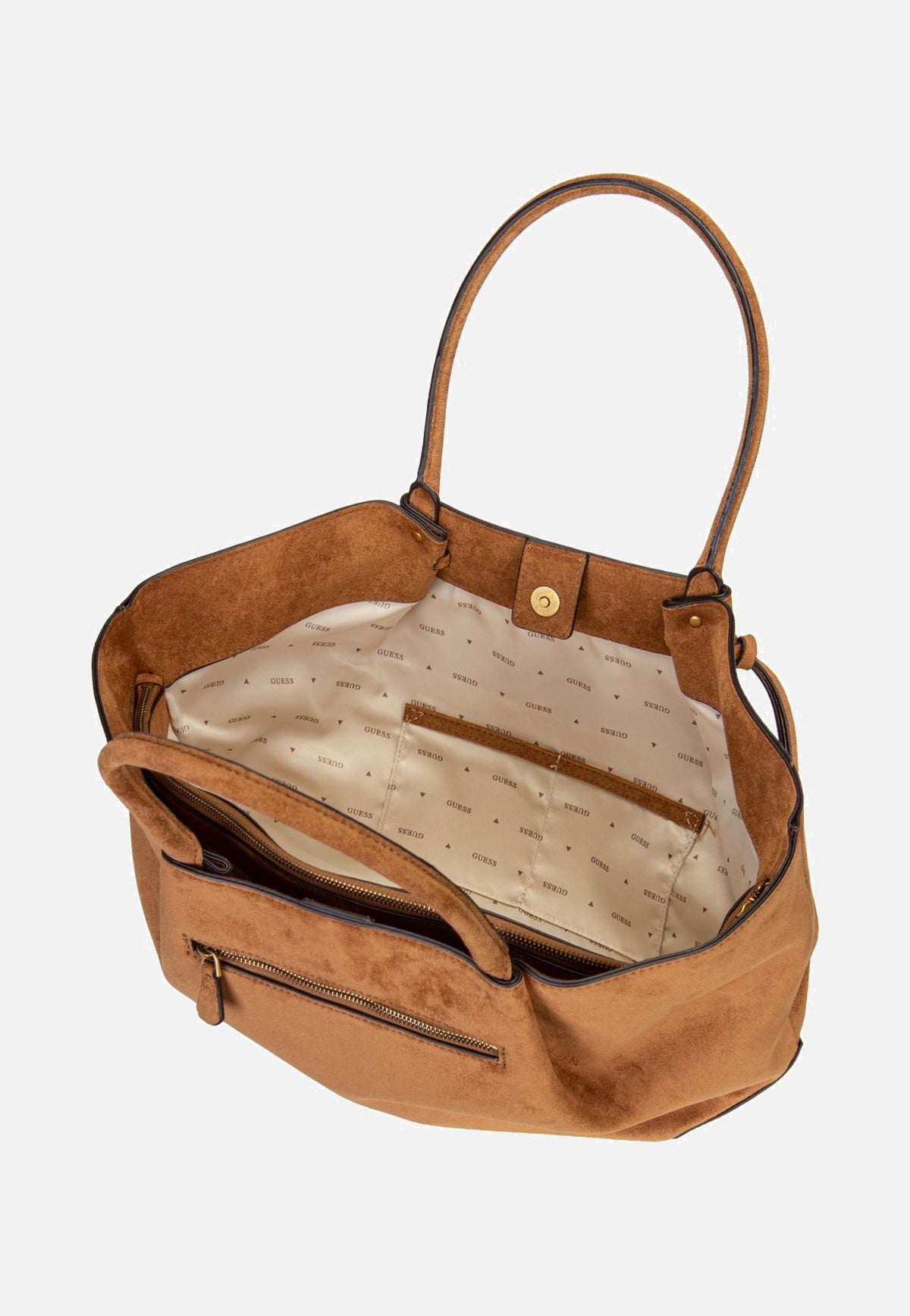 Guess Allegra Girlfriend Suede 37230 Cognac Borsa tote
