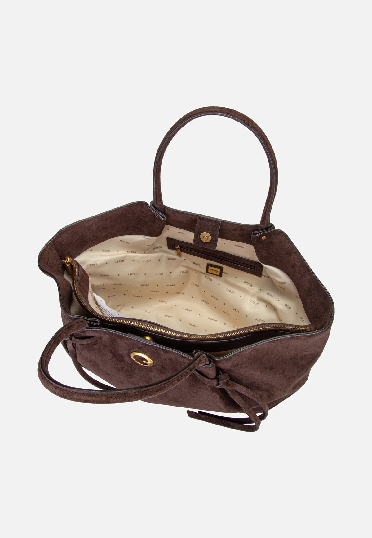 Guess Allegra Girlfriend Suede 37230 Espresso Bolsa de mano