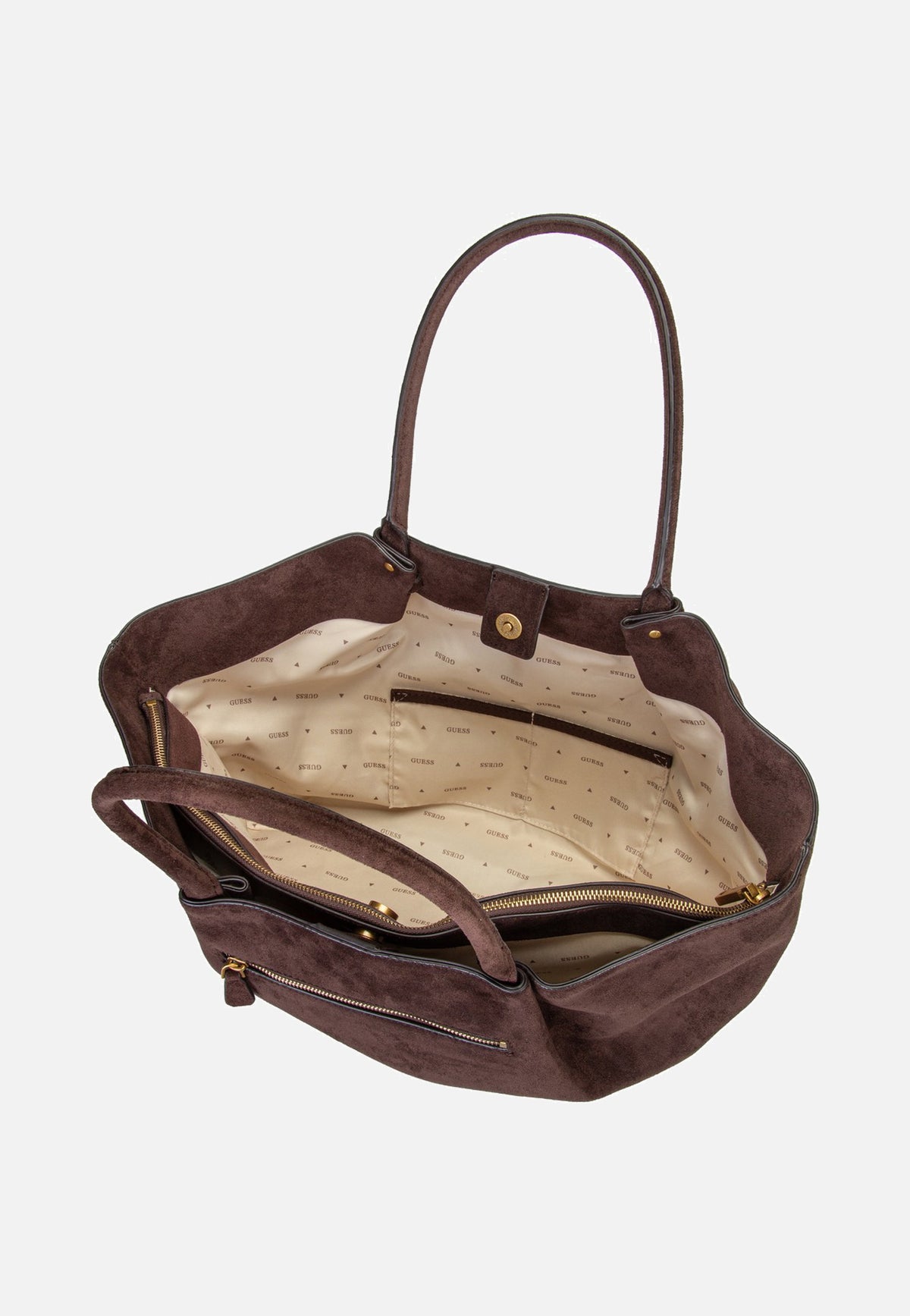 Guess Allegra Girlfriend Suede 37230 Espresso Bolsa de mano