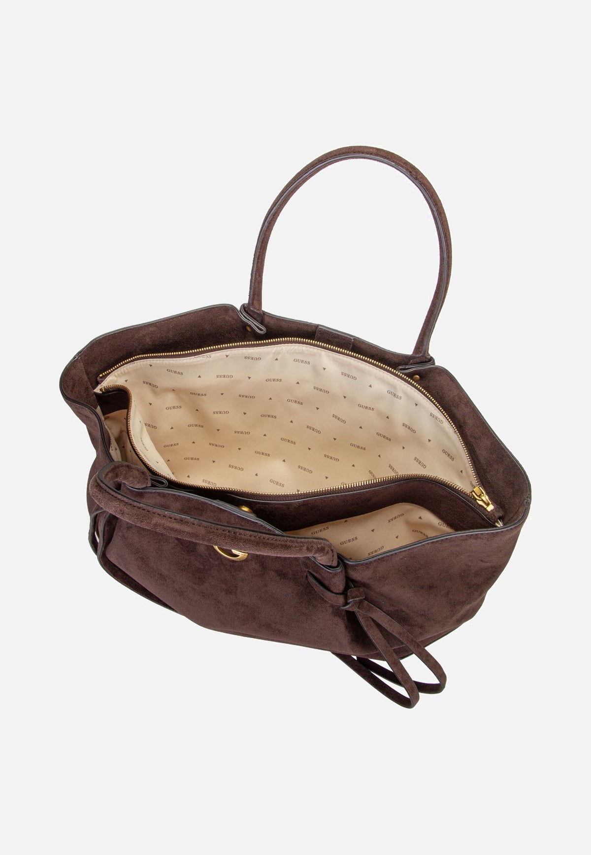 Guess Allegra Girlfriend Suede 37230 Espresso Bolsa de mano