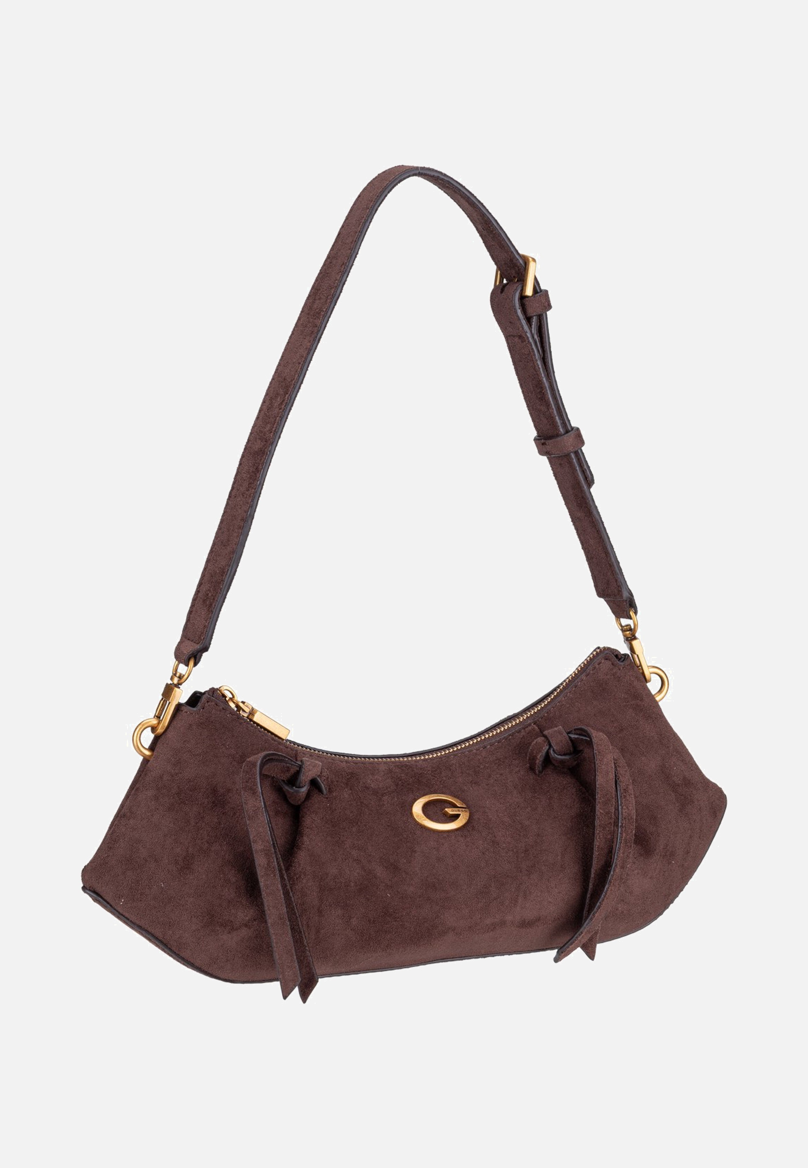 Guess Allegra Shoulder Suede 37180 Espresso Shoulder Bag