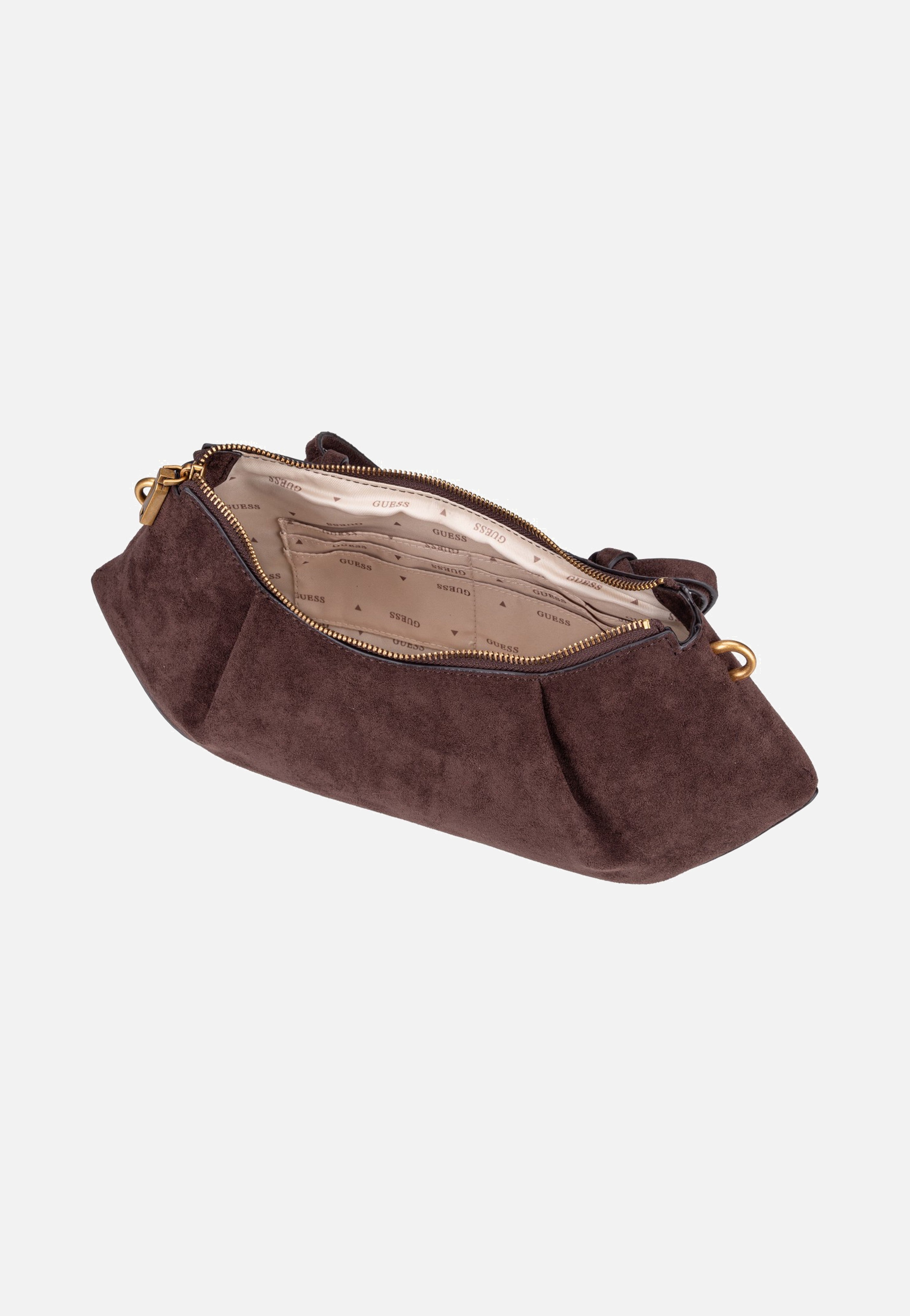 Guess Allegra Shoulder Suede 37180 Espresso Shoulder Bag