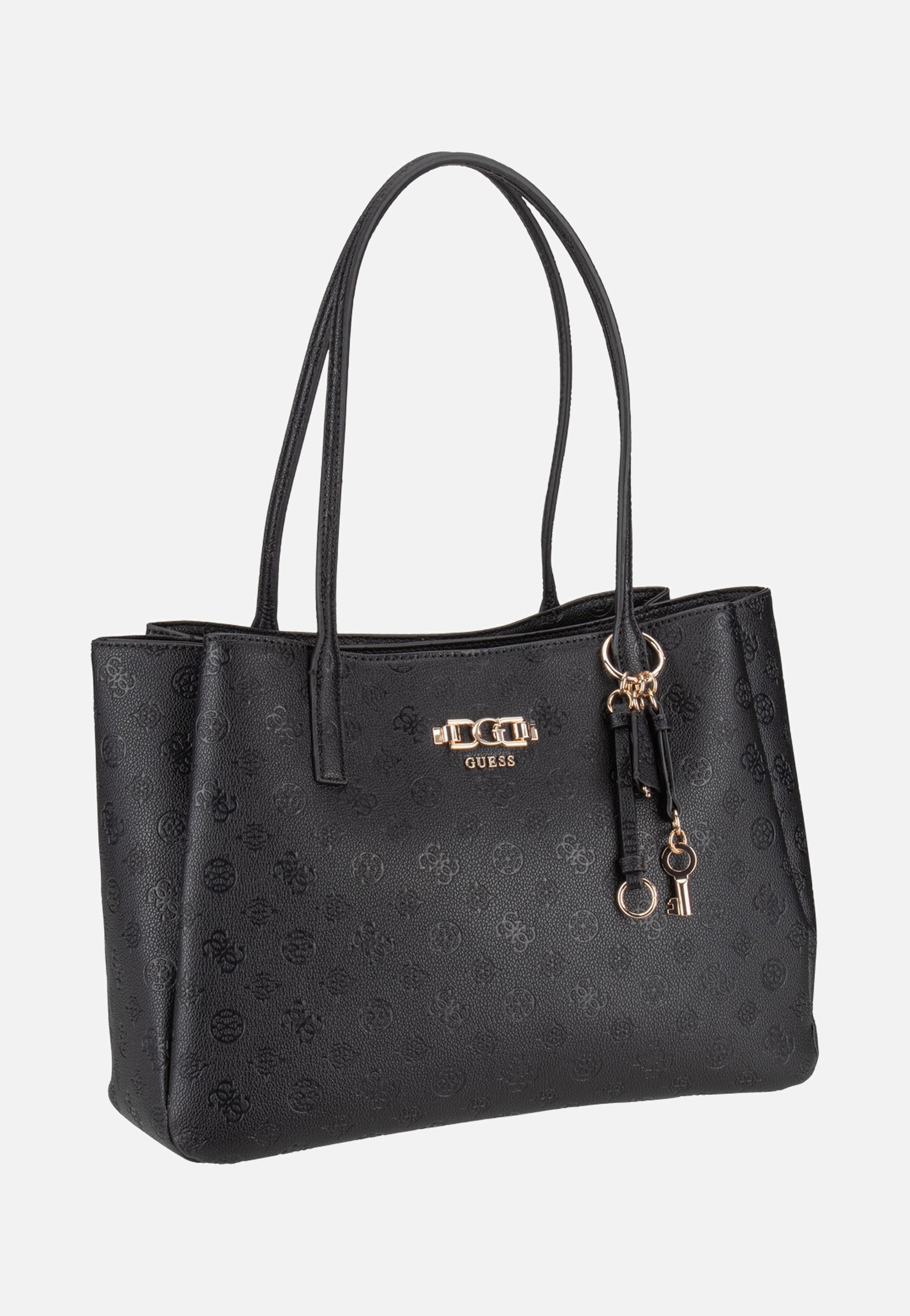 Guess Anise Multi Comp Tote Black Logo Shopper