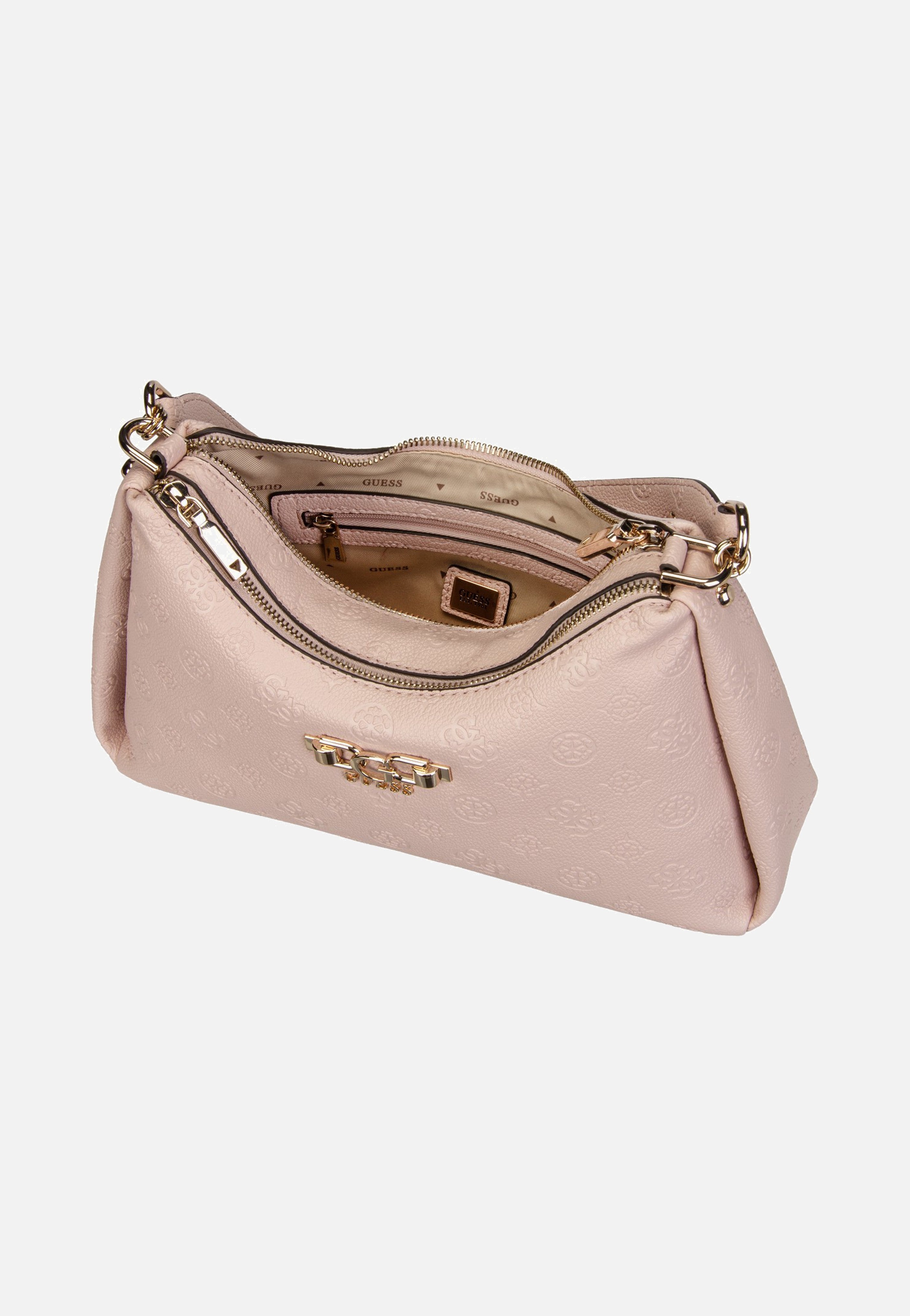 Guess Anise Double Zip 16180 Light Rose Logo Shoulder Bag