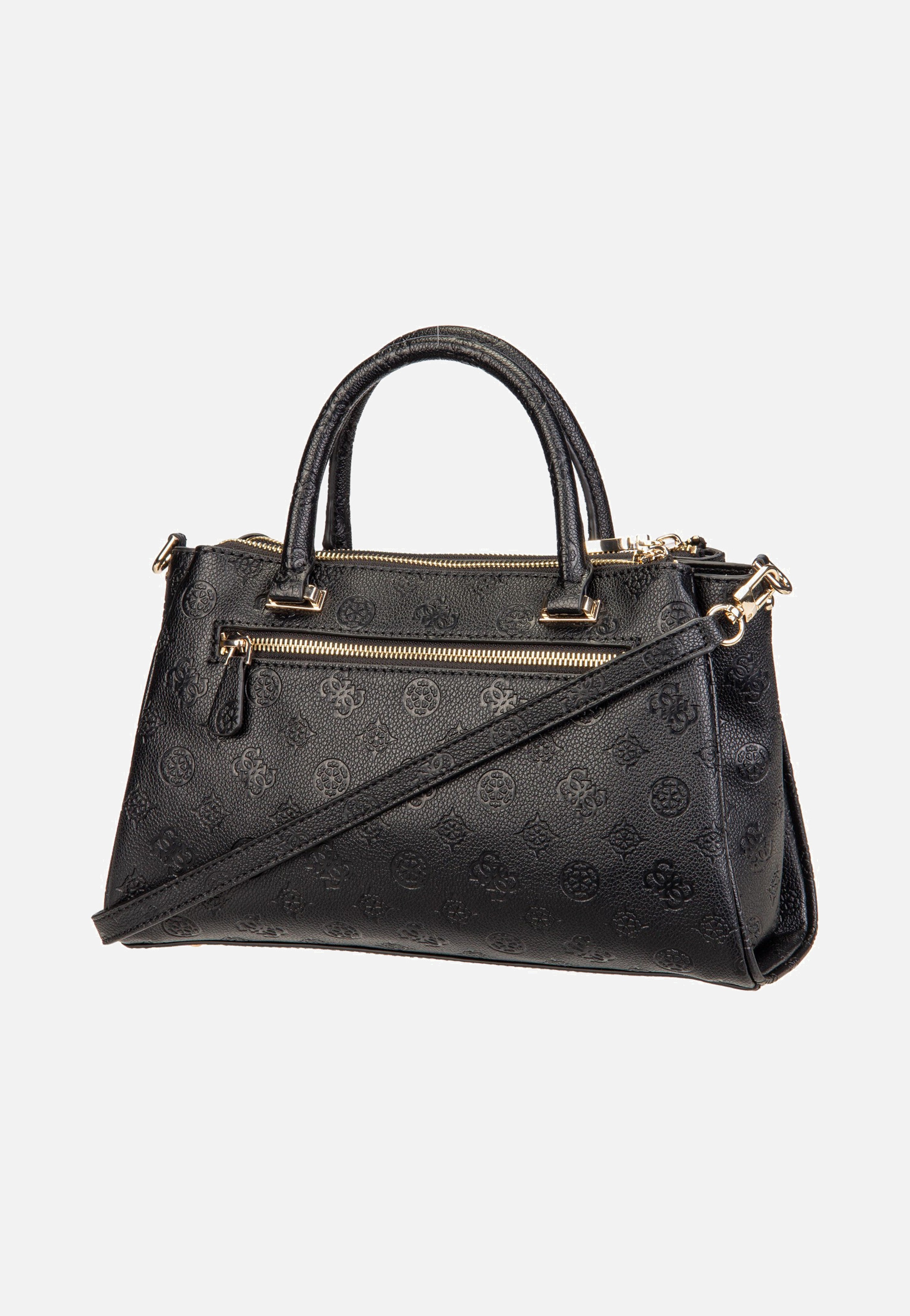 Guess Anise Triple Comp Satchel Black Logo Satchel