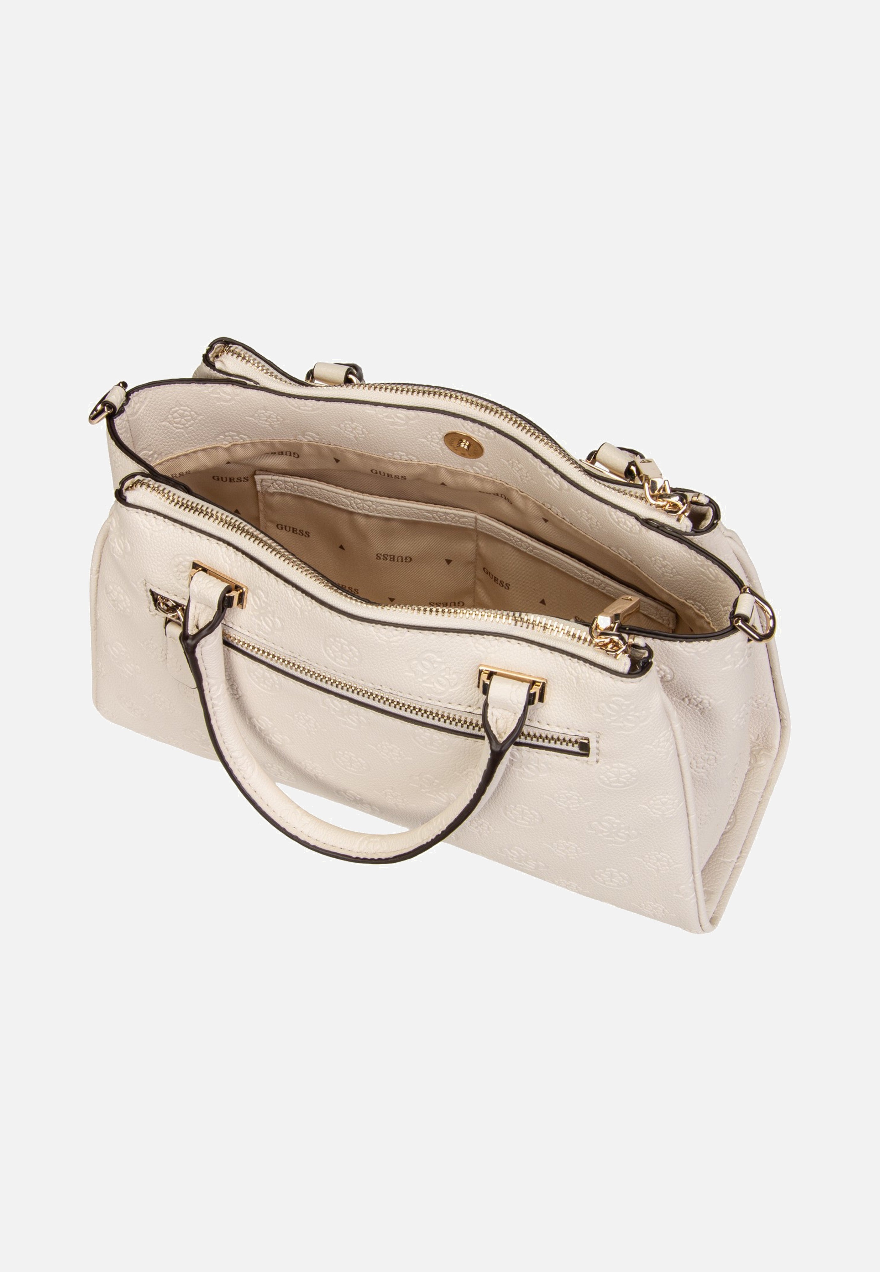 Guess - Anise Triple Comp Satchel Stone Logo - Satchel | Women-Image