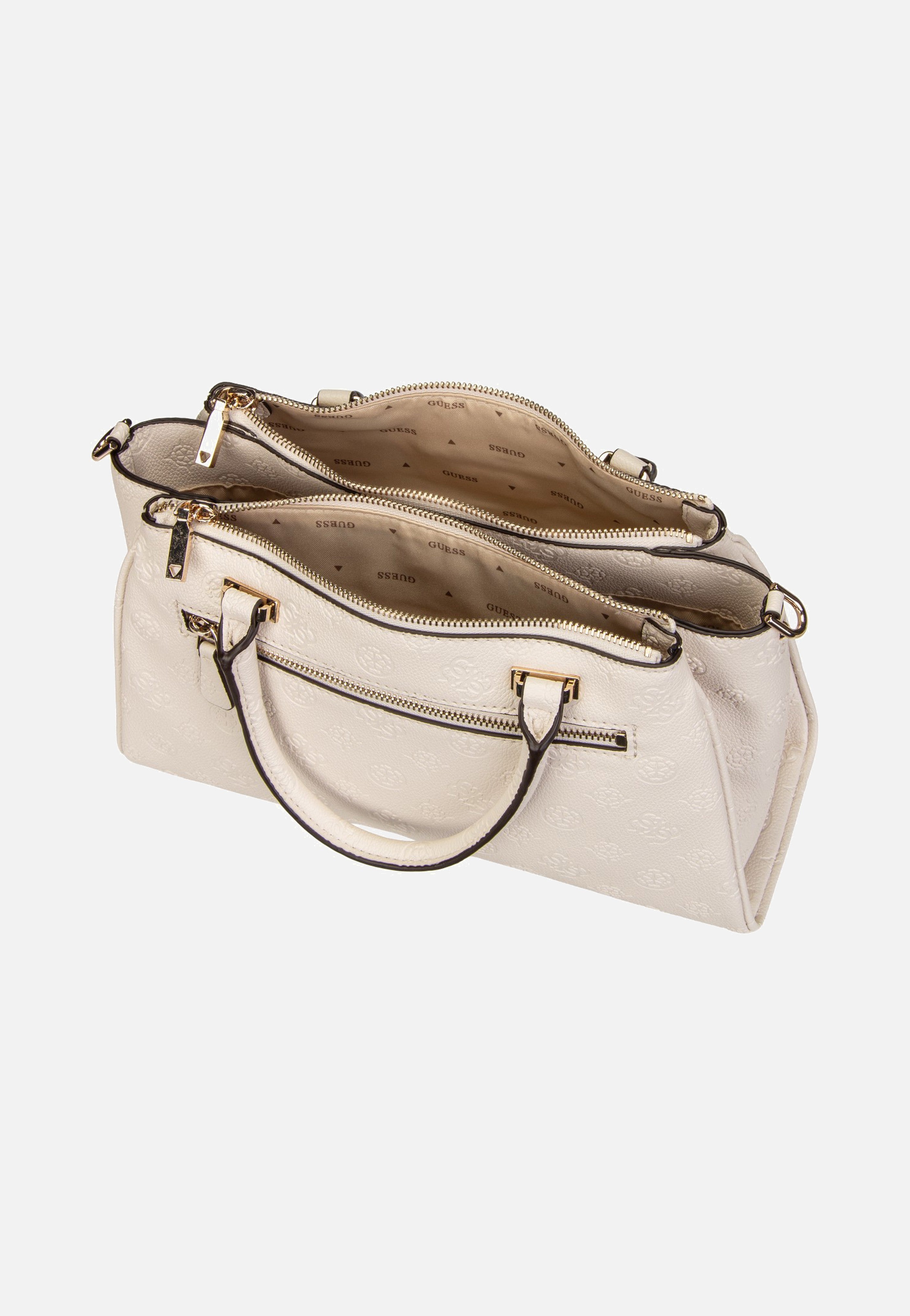 Guess - Anise Triple Comp Satchel Stone Logo - Satchel | Women-Image