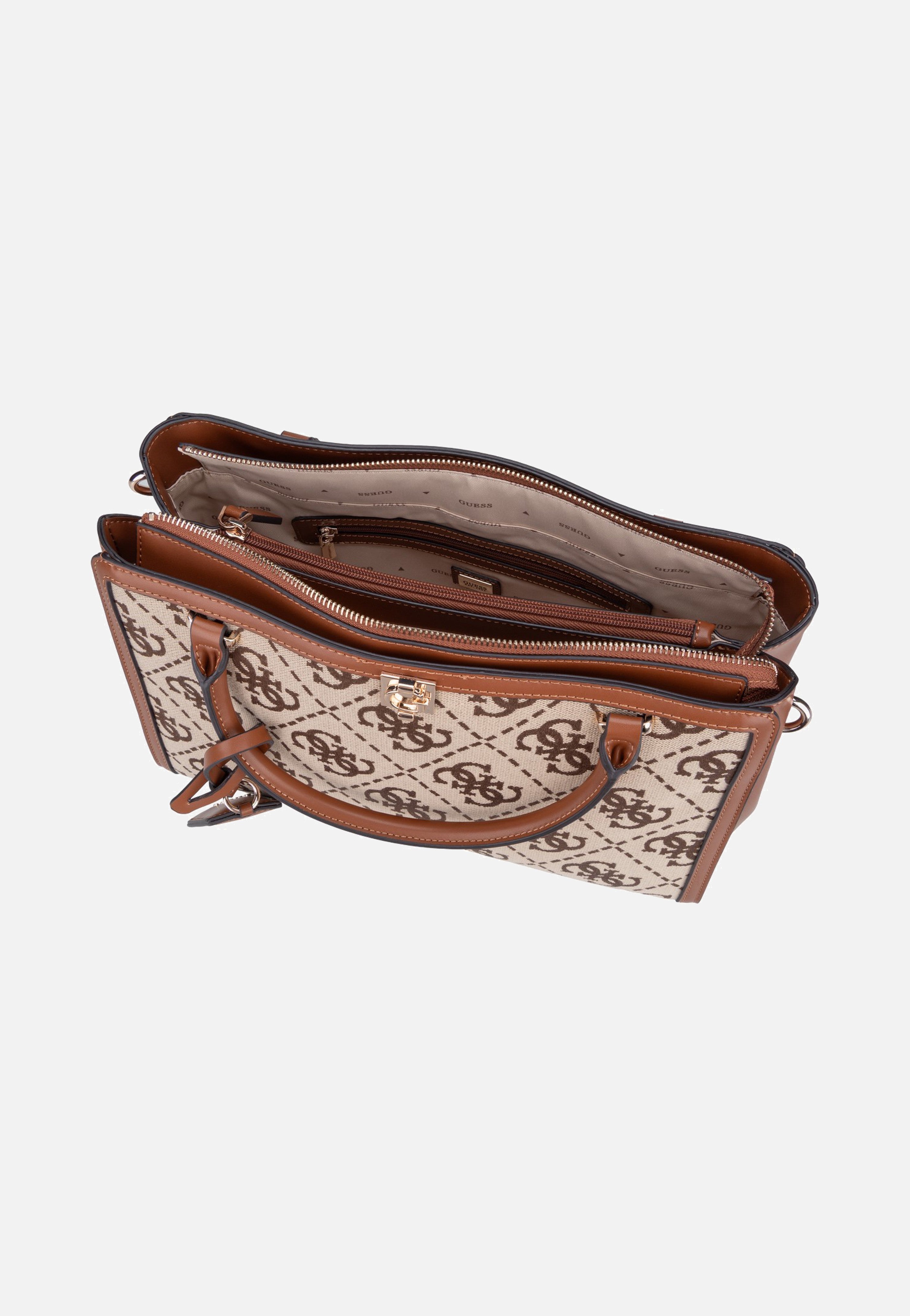 Guess Audrey Logo Girlfriend 55070 Latte Logo Satchel