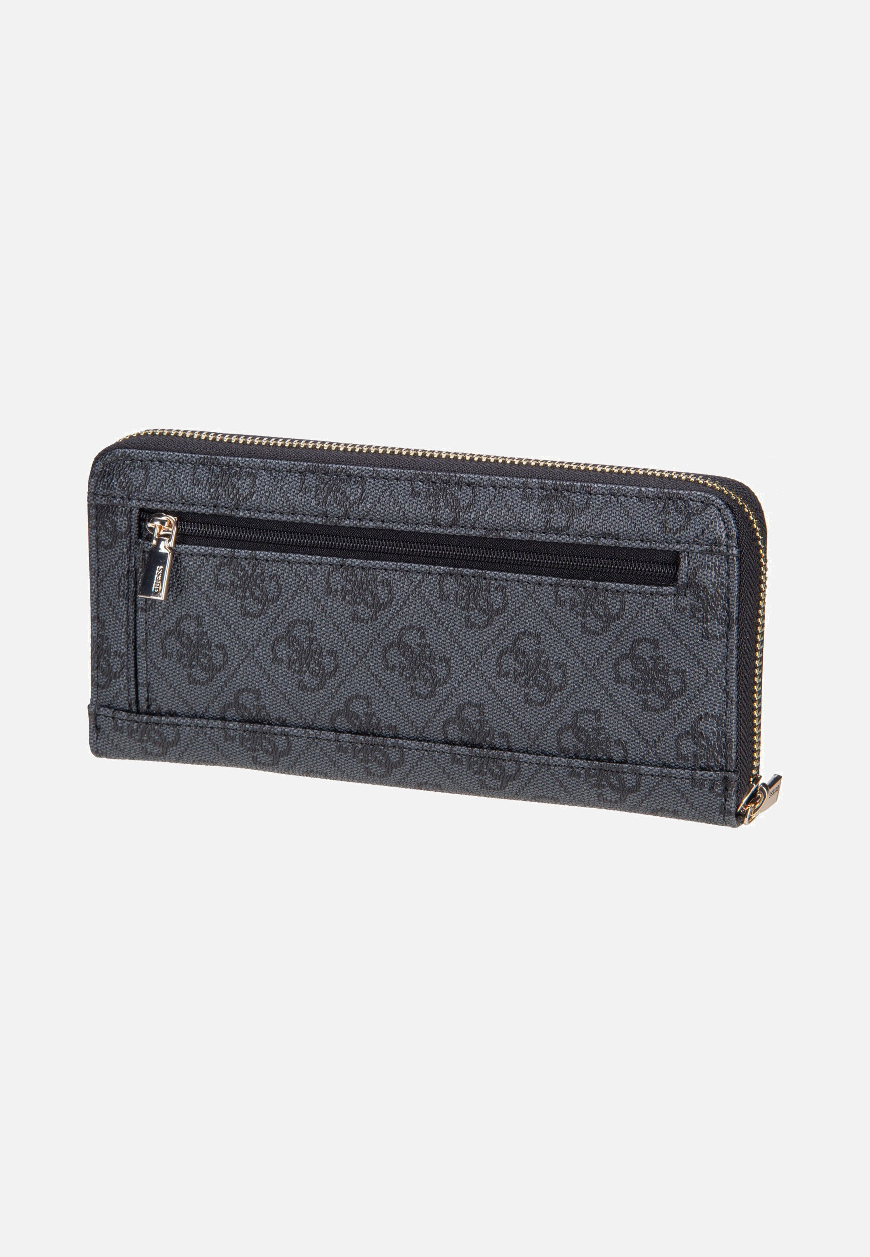 Guess Brenton Slg Large Zip Around Coal Logo Wallet