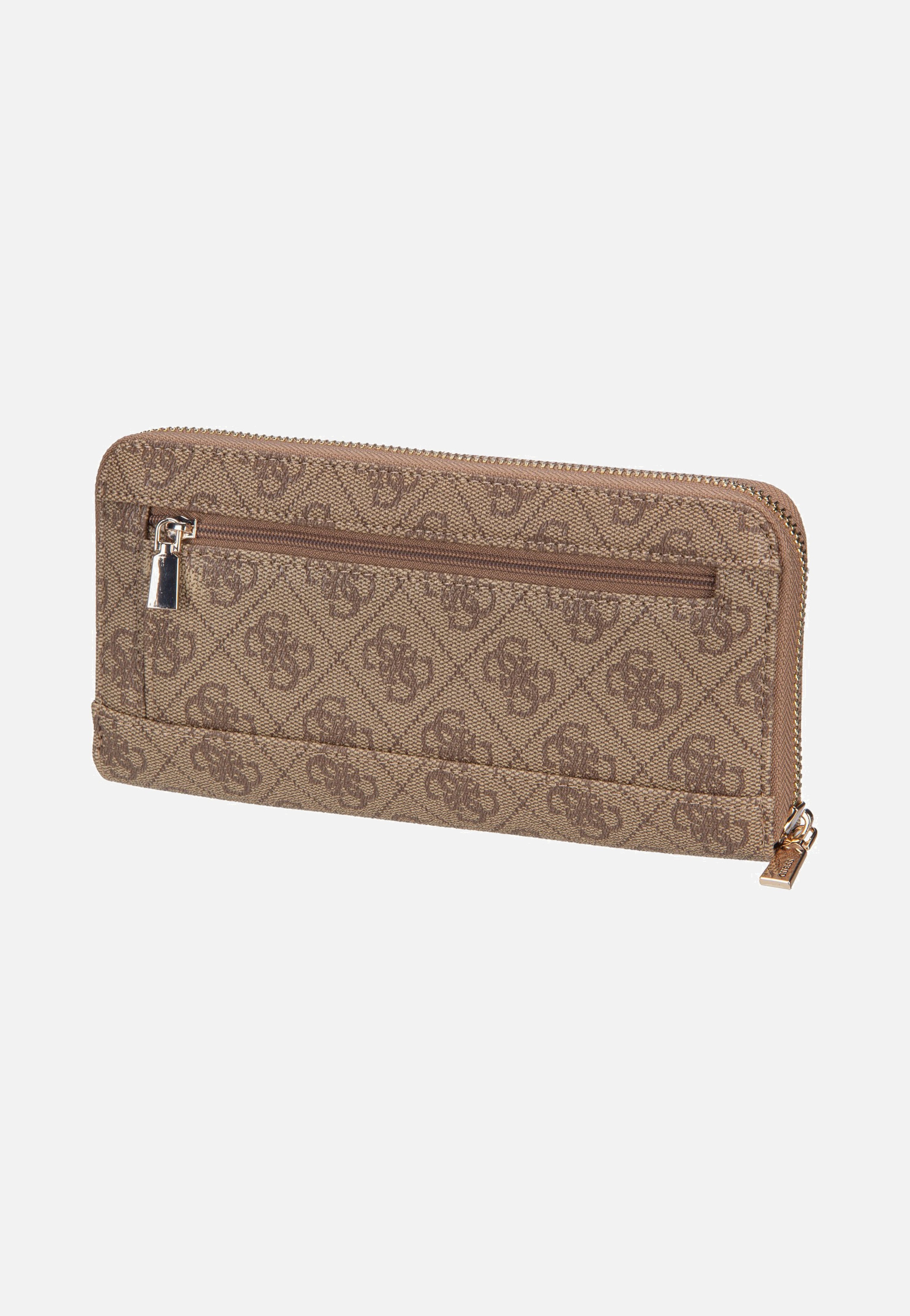 Guess Brenton Slg Large Zip Around Latte Logo Wallet