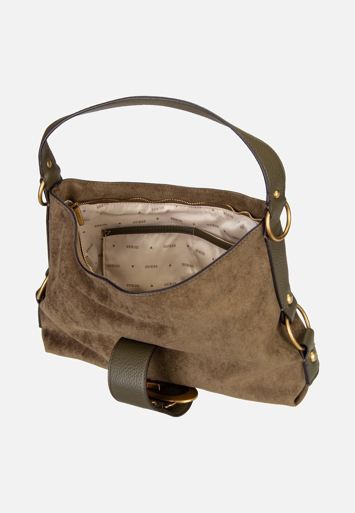 Guess Camden Shoulder Suede 8180 Olive Borsa a tracolla