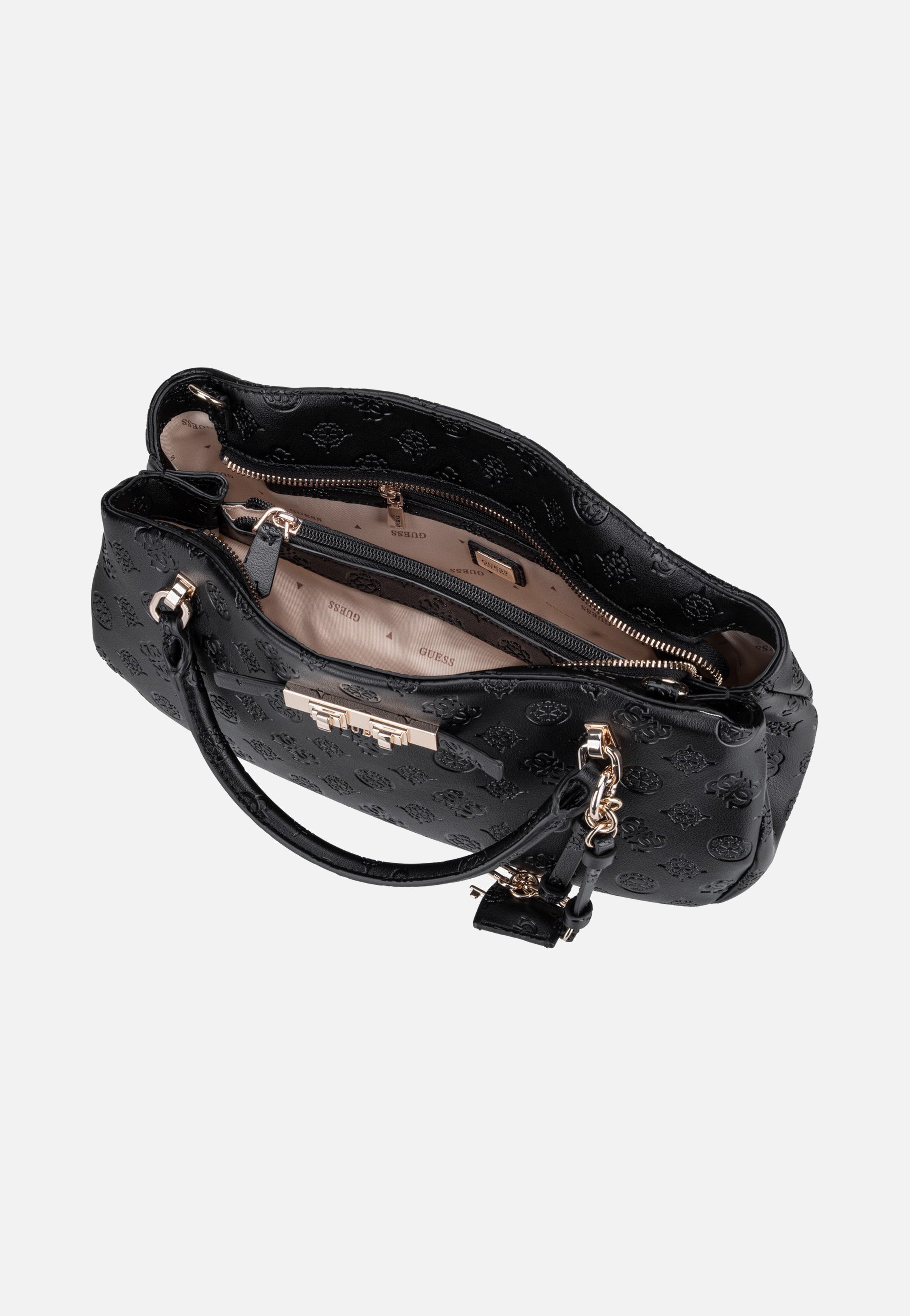 Guess Carmella 3 Comp 25050 Black Logo Handle Bag