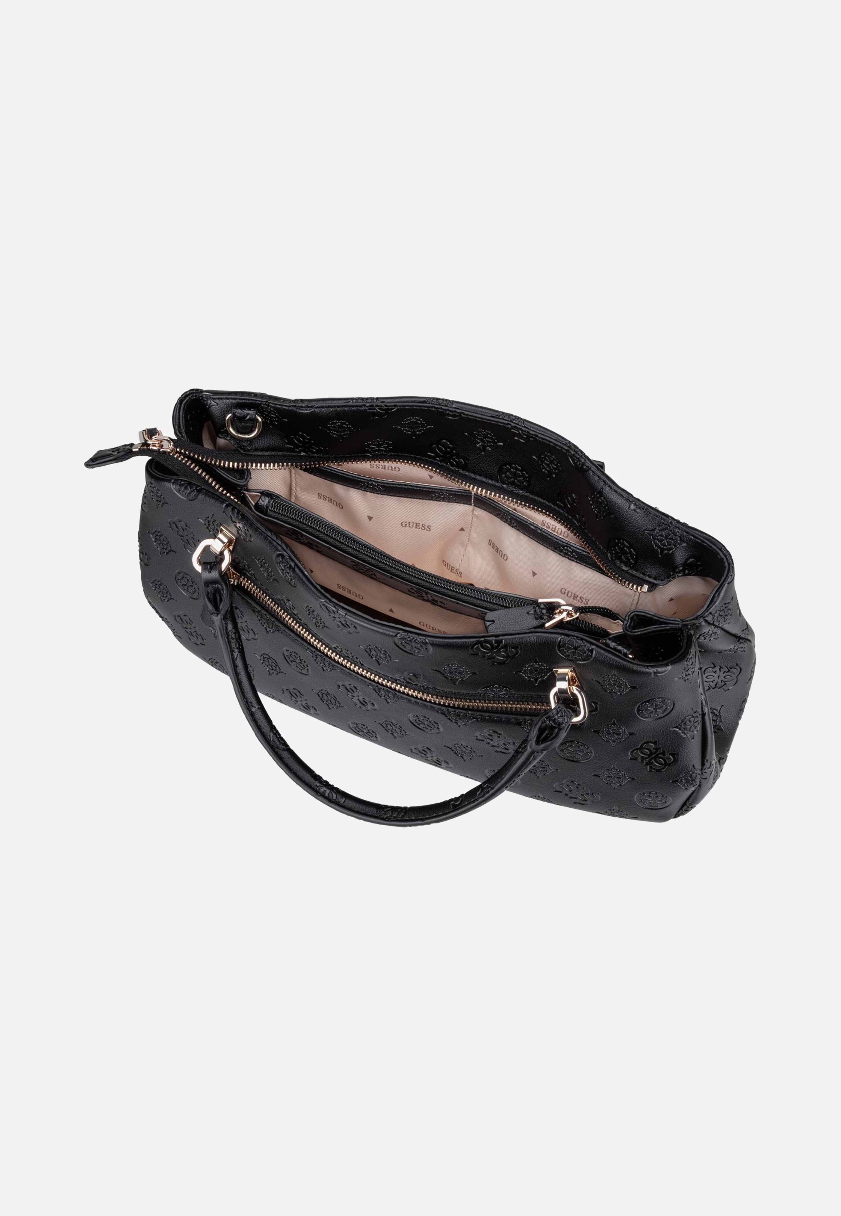 Guess Carmella 3 Comp 25050 Black Logo Handle Bag