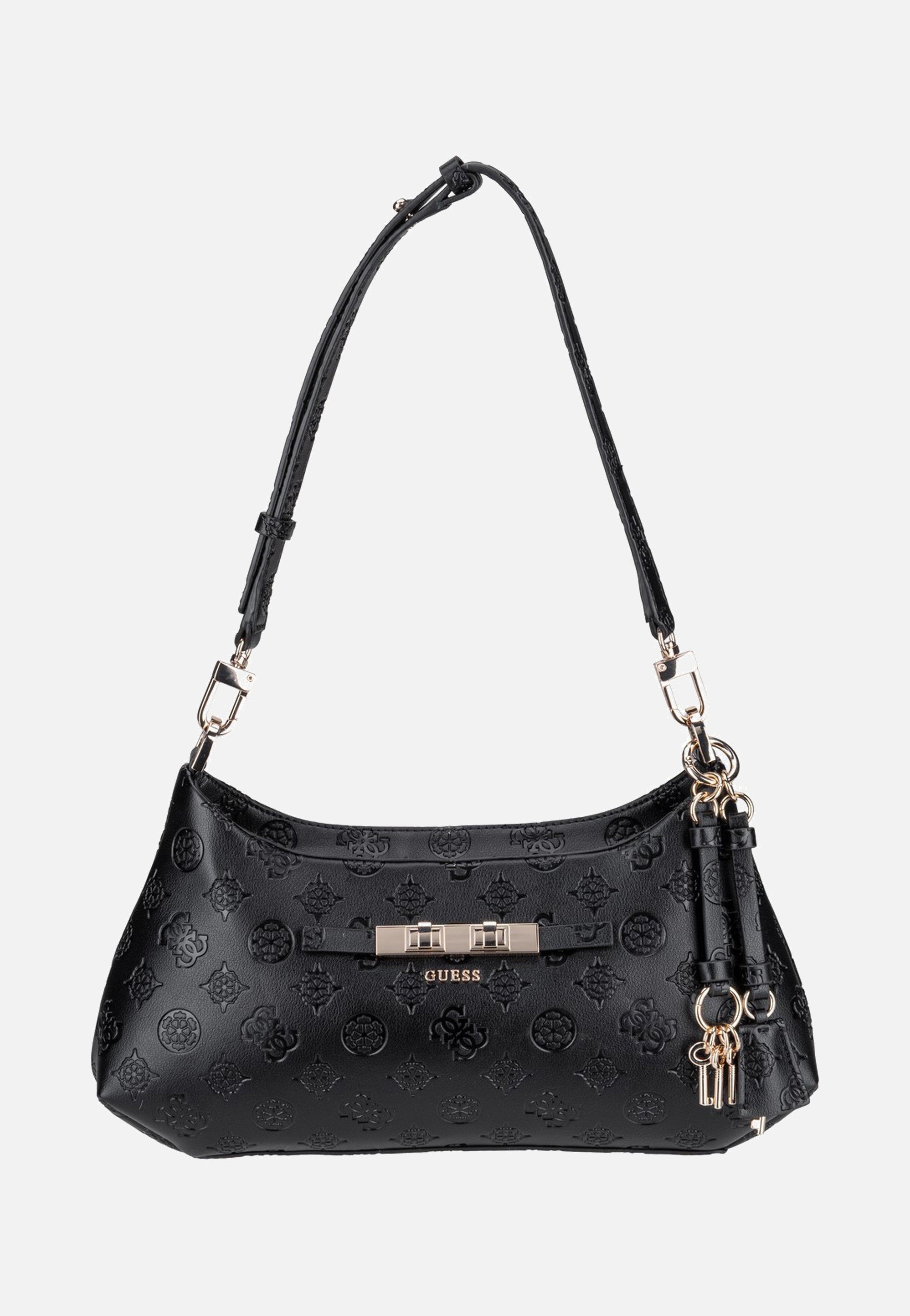 Guess Carmella Shoulder 25180 Black Logo Shoulder Bag