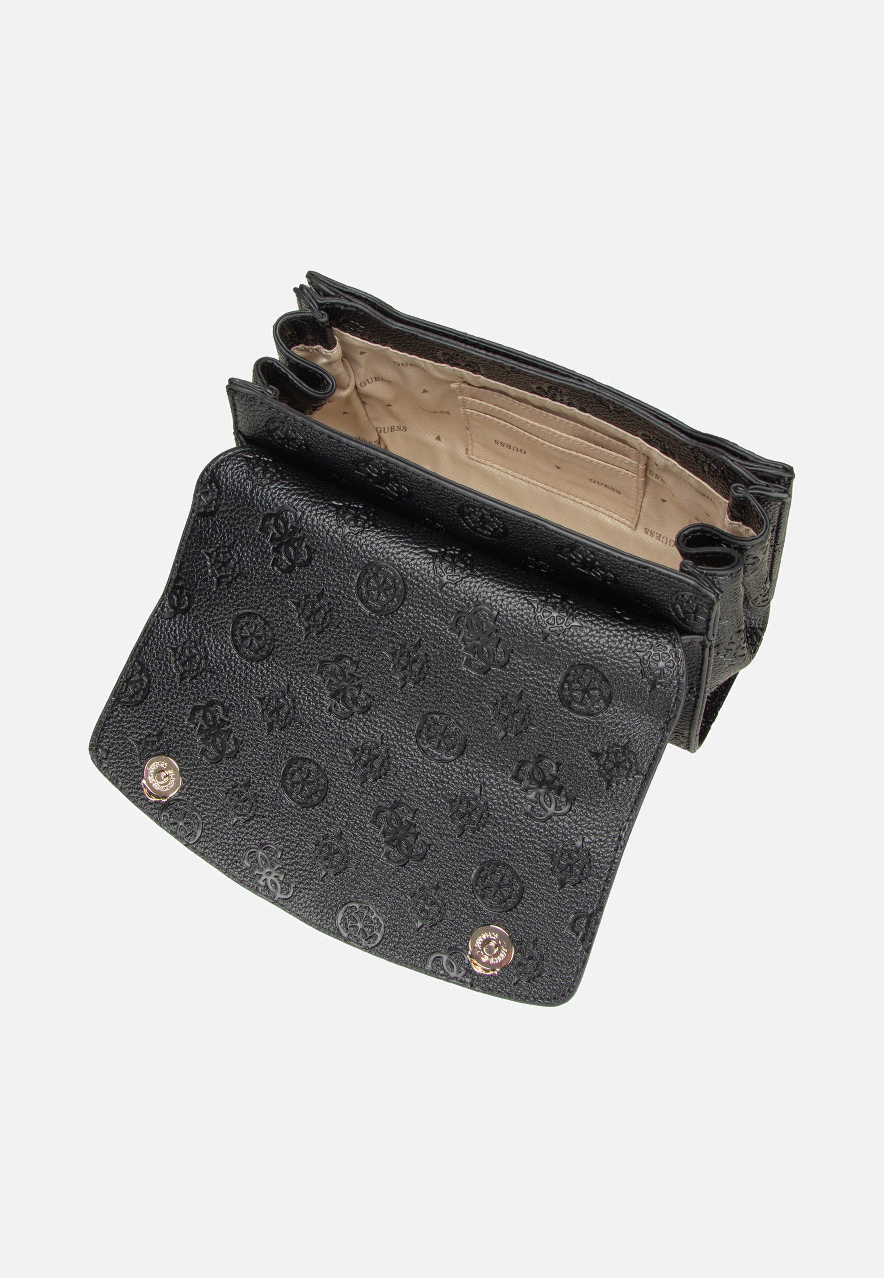 Guess Cresidia II Conv XBody Flap 88210 Black Logo Shoulder Bag