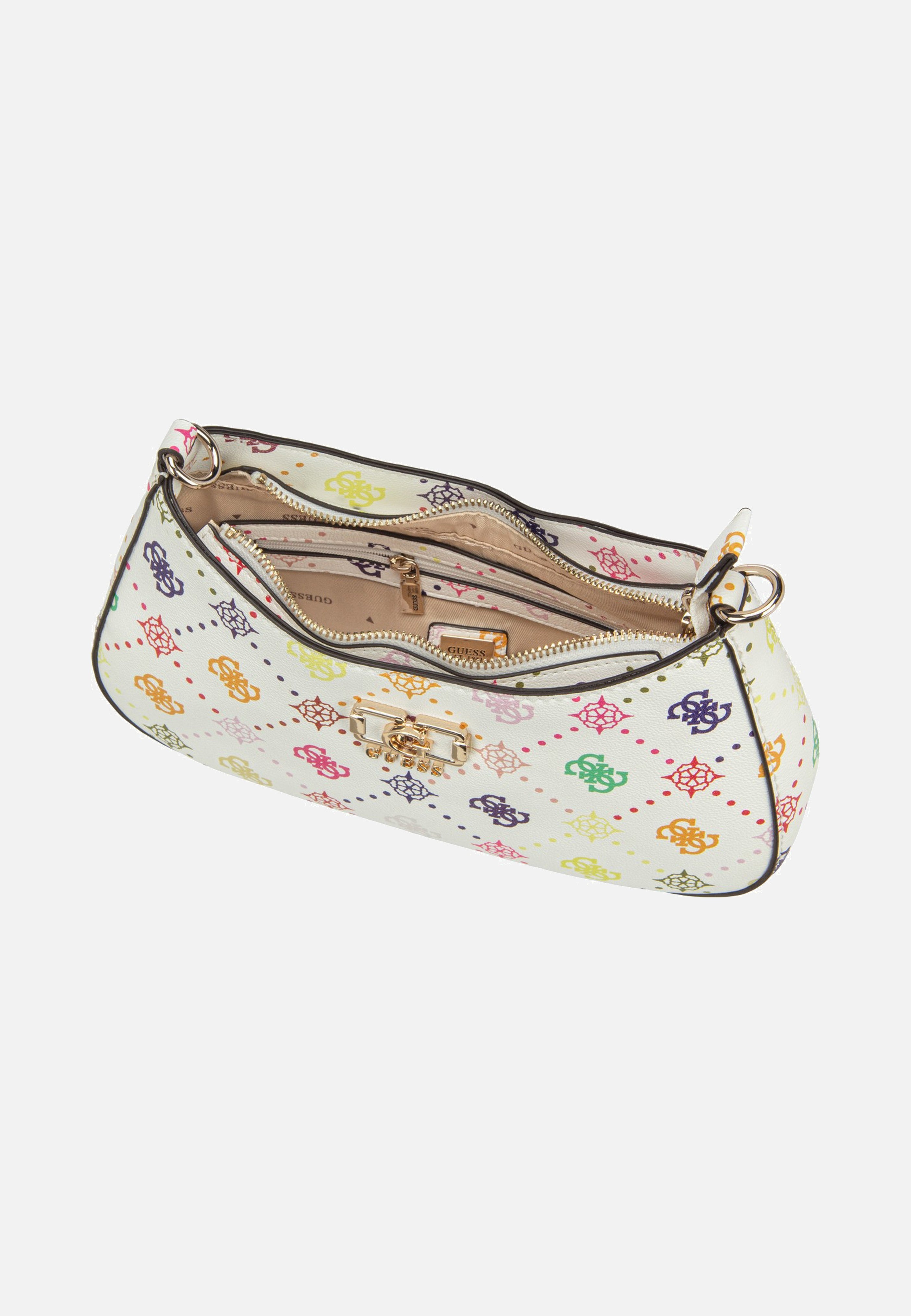 Guess - Emelie Logo Top Zip Shldr Multi Logo - Shoulder Bag | Women-Image