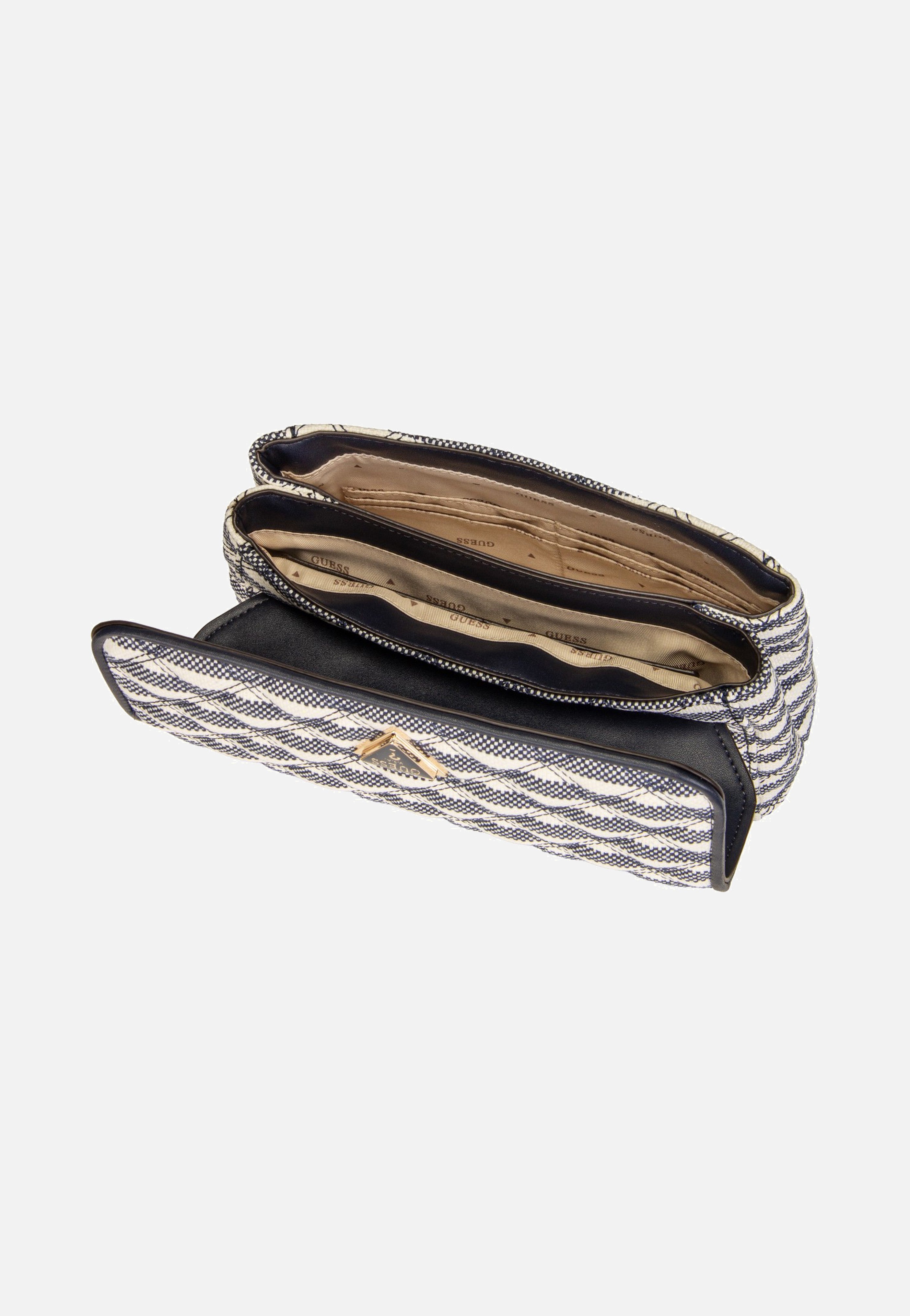 Guess Giully II 2 Comp Conv Flap Navy Multi Crossbody Bag