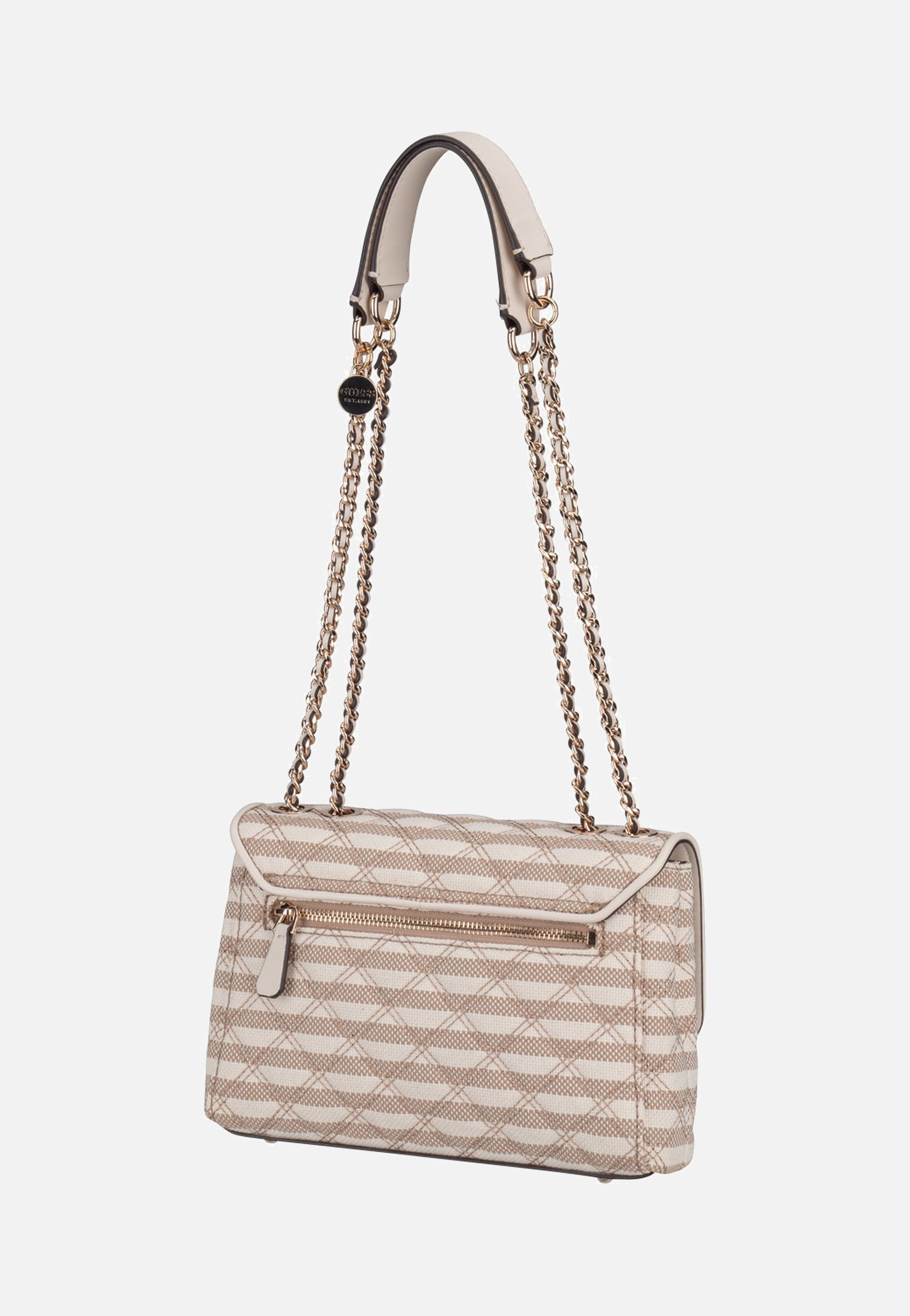 Guess Giully II 2 Comp Conv Flap Taupe Multi Crossbody Bag