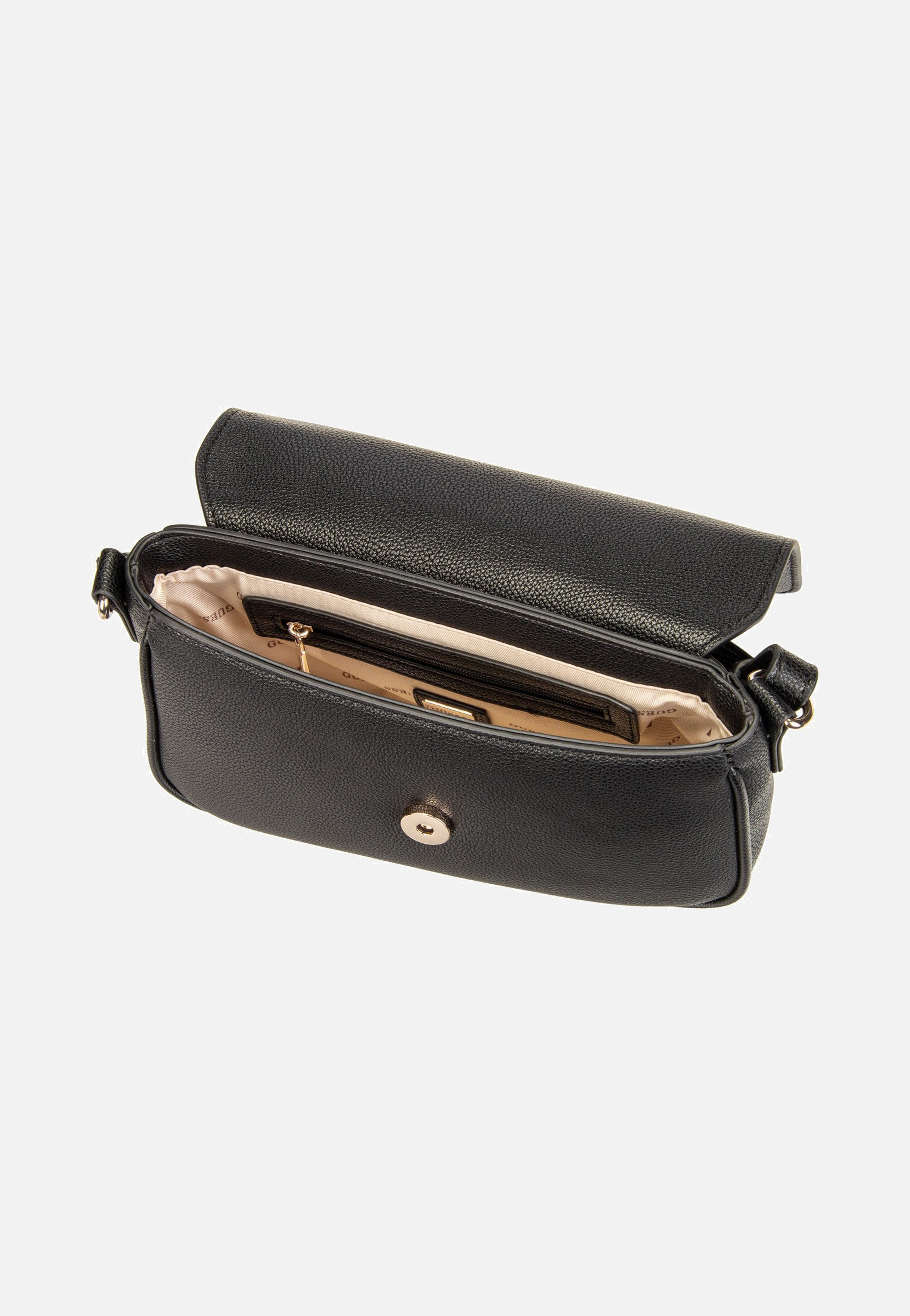 Guess Isola Convertible Xbody Flap Black Crossbody Bag