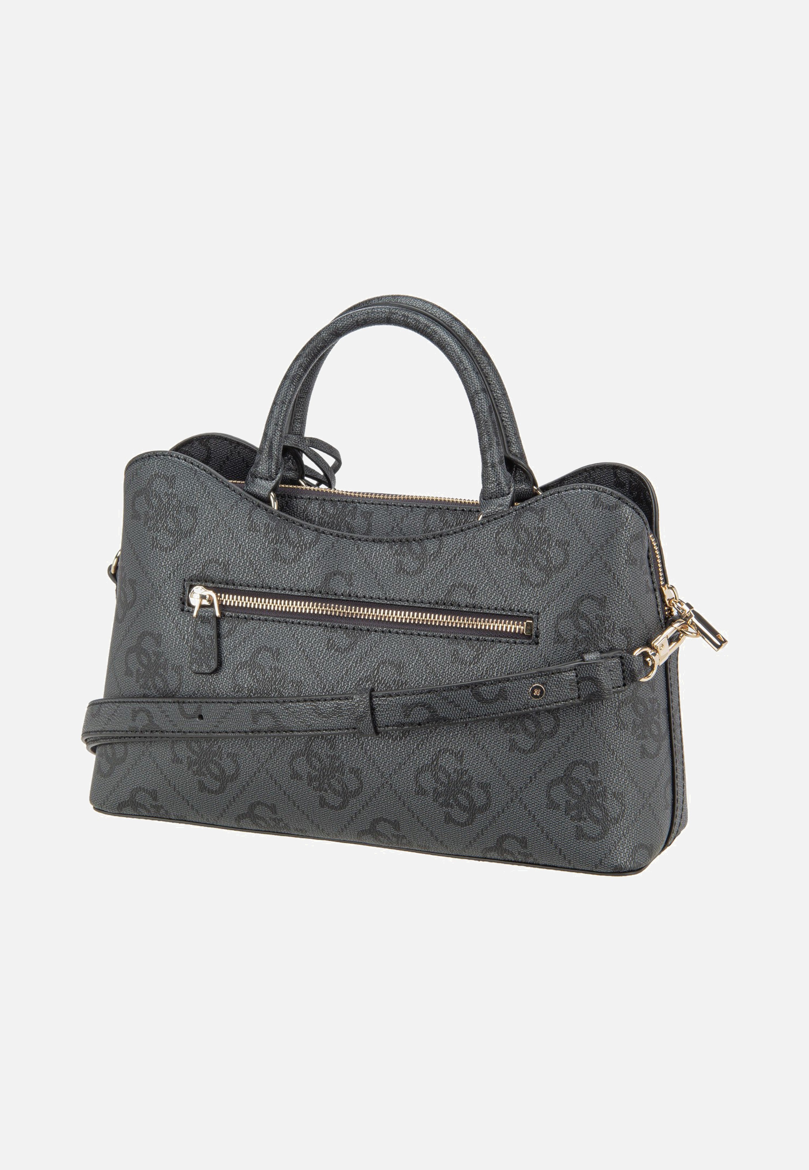 Guess - Janie Logo Girlfriend Satchel Coal Logo - Satchel | Women-Image