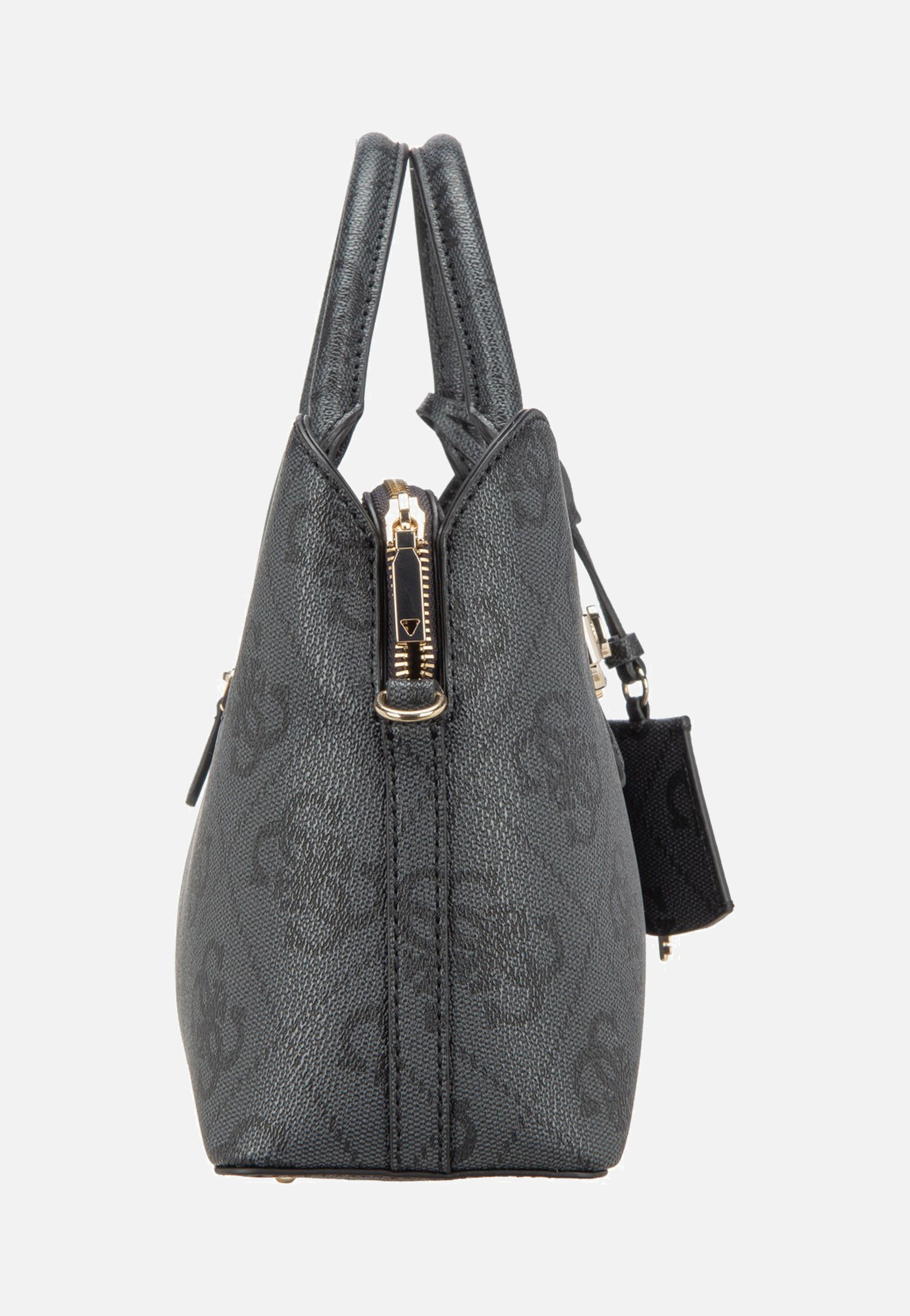 Guess - Janie Logo Girlfriend Satchel Coal Logo - Satchel | Women-Image