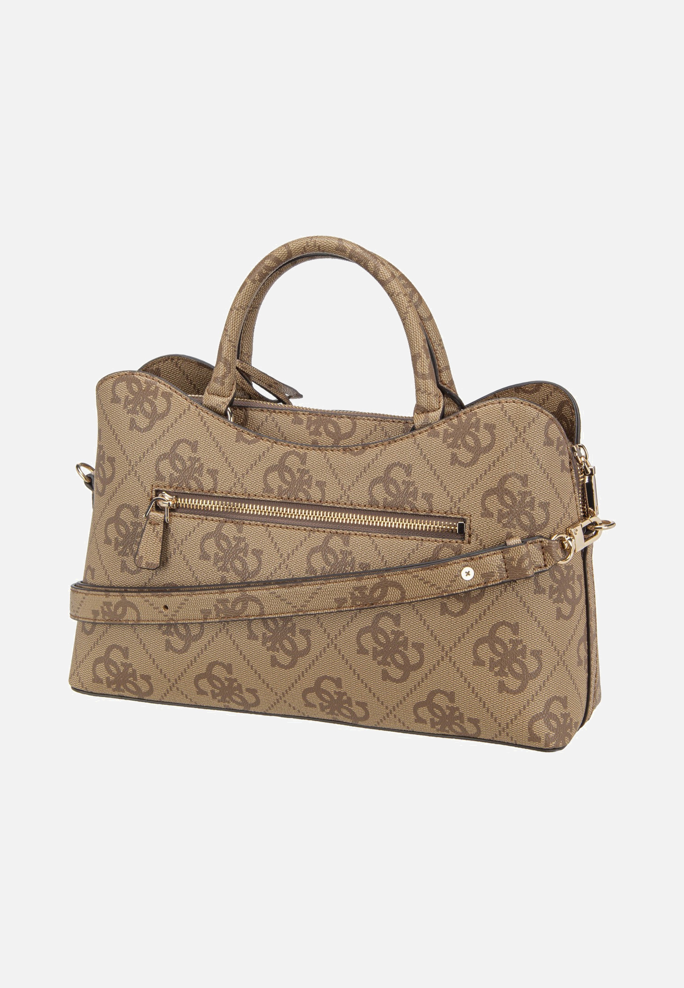 Guess - Janie Logo Girlfriend Satchel Latte Logo - Satchel | Women-Image